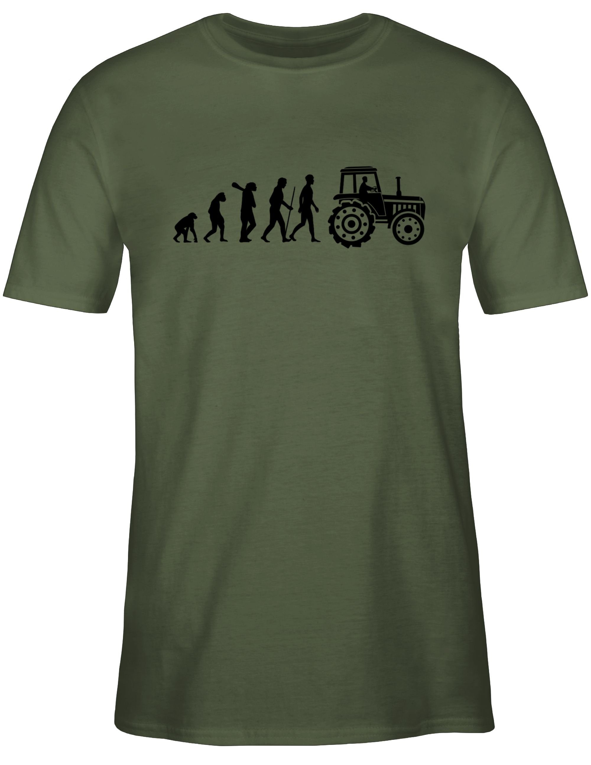 Grün 2 Traktor T-Shirt Evolution Army Shirtracer Traktor