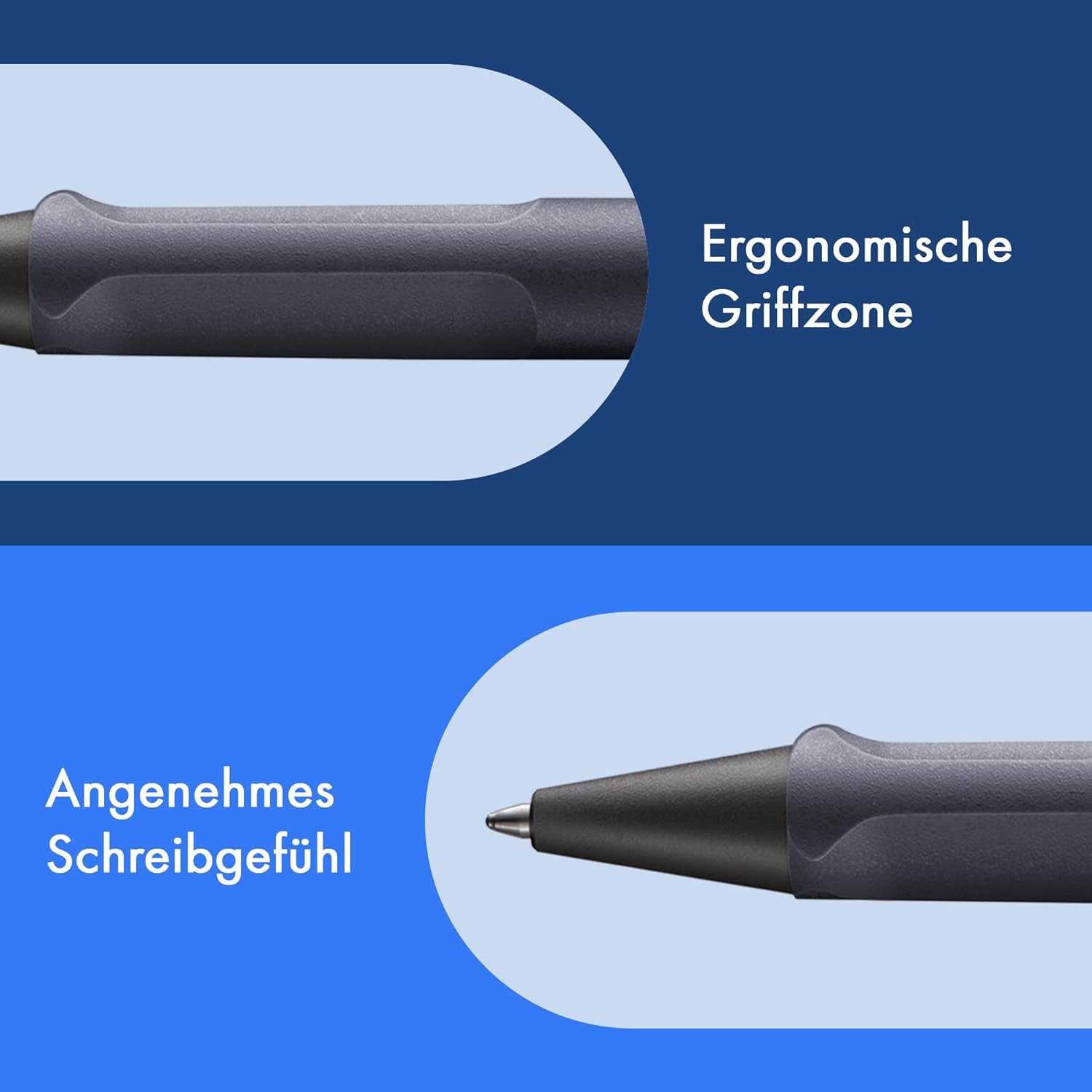 LAMY Kugelschreiber LAMY Safari Kugelschreiber 2E2 STEEL Schwarz Stärke M M16 Schreibfarbe