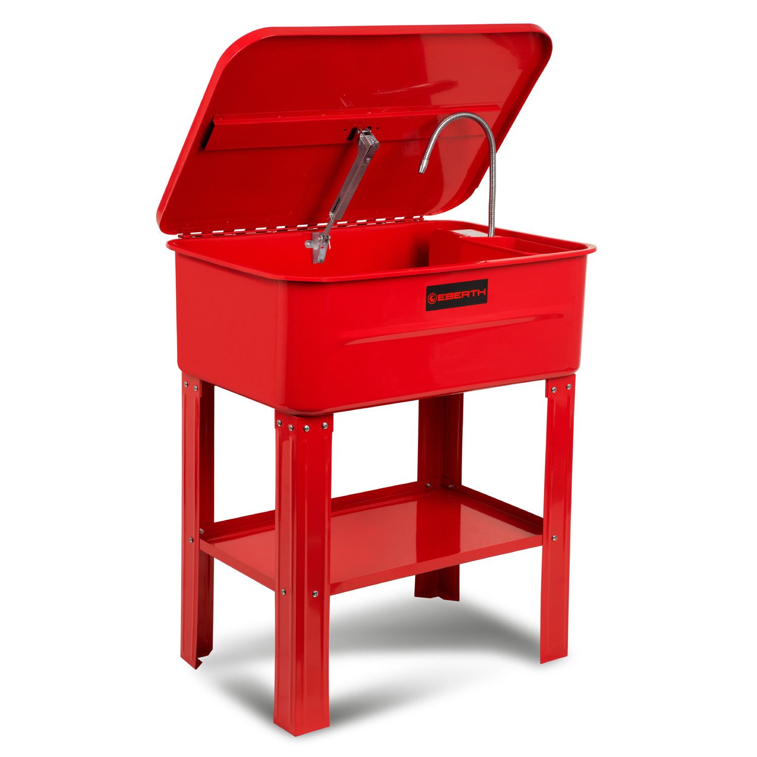 EBERTH Waschtisch Teilewaschgerät für Werkstatt, Elektrische Pumpe und 80L großes Becken, Hochwertige Teilewaschanlage mit 10L/min Pumpleistung