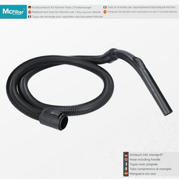 McFilter Staubsaugerschlauch (5 Meter) Schlauch mit Handgriff geeignet für Kärcher WD, MV, A, Serie, SE Staubsauger leicht, flexibel, formstabil, wendig