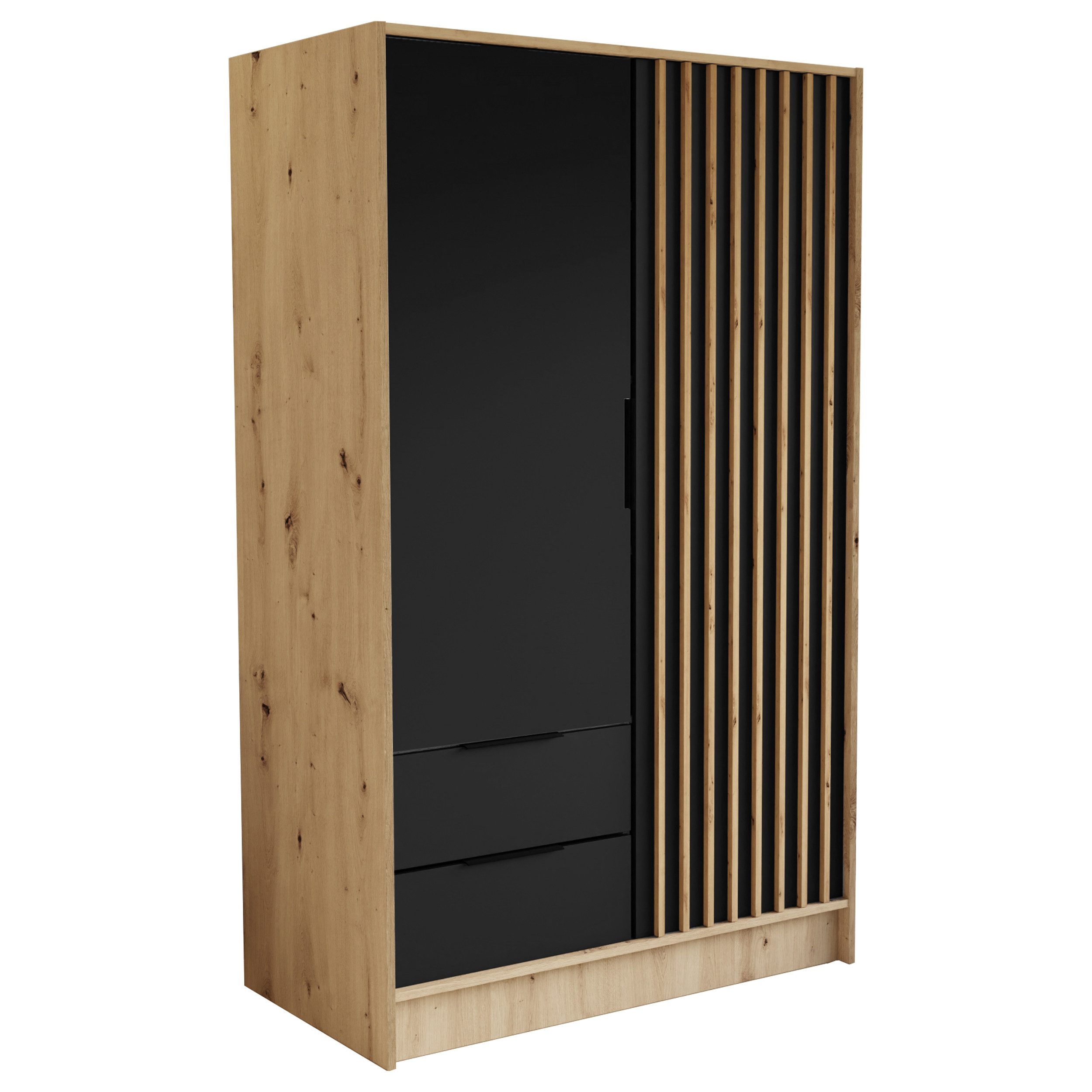 Beautysofa Drehtürenschrank NORI Breite: 102/150,5/200 cm, günstig online kaufen