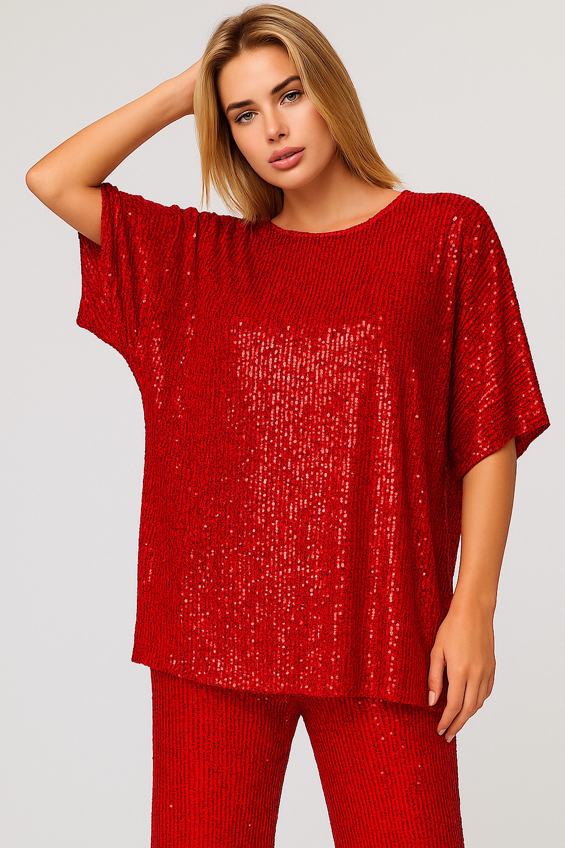 Worldclassca Paillettenshirt Worldclassca Paillettenshirt Oversize Bluse mi günstig online kaufen
