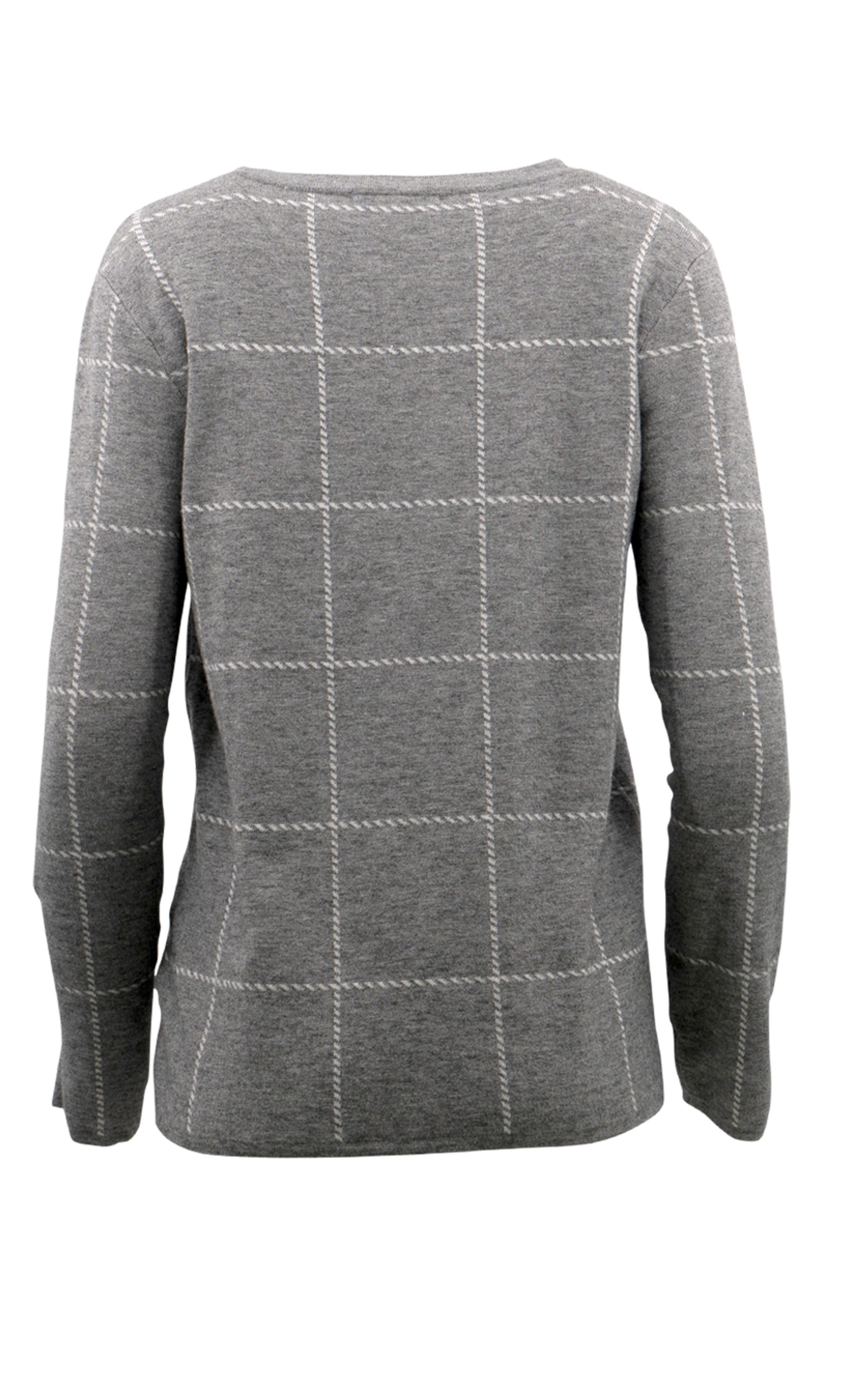 Passioni Strickpullover mit dezentem Karomuster