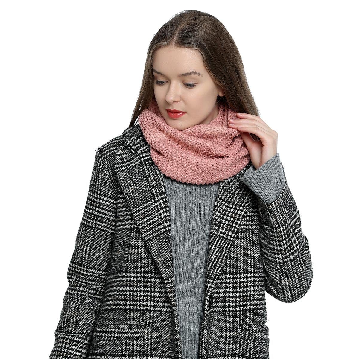 Schal Damen Winterschal Rundschal Schal, (1-St), Schlauchschal, warm und weich, Grobstrick