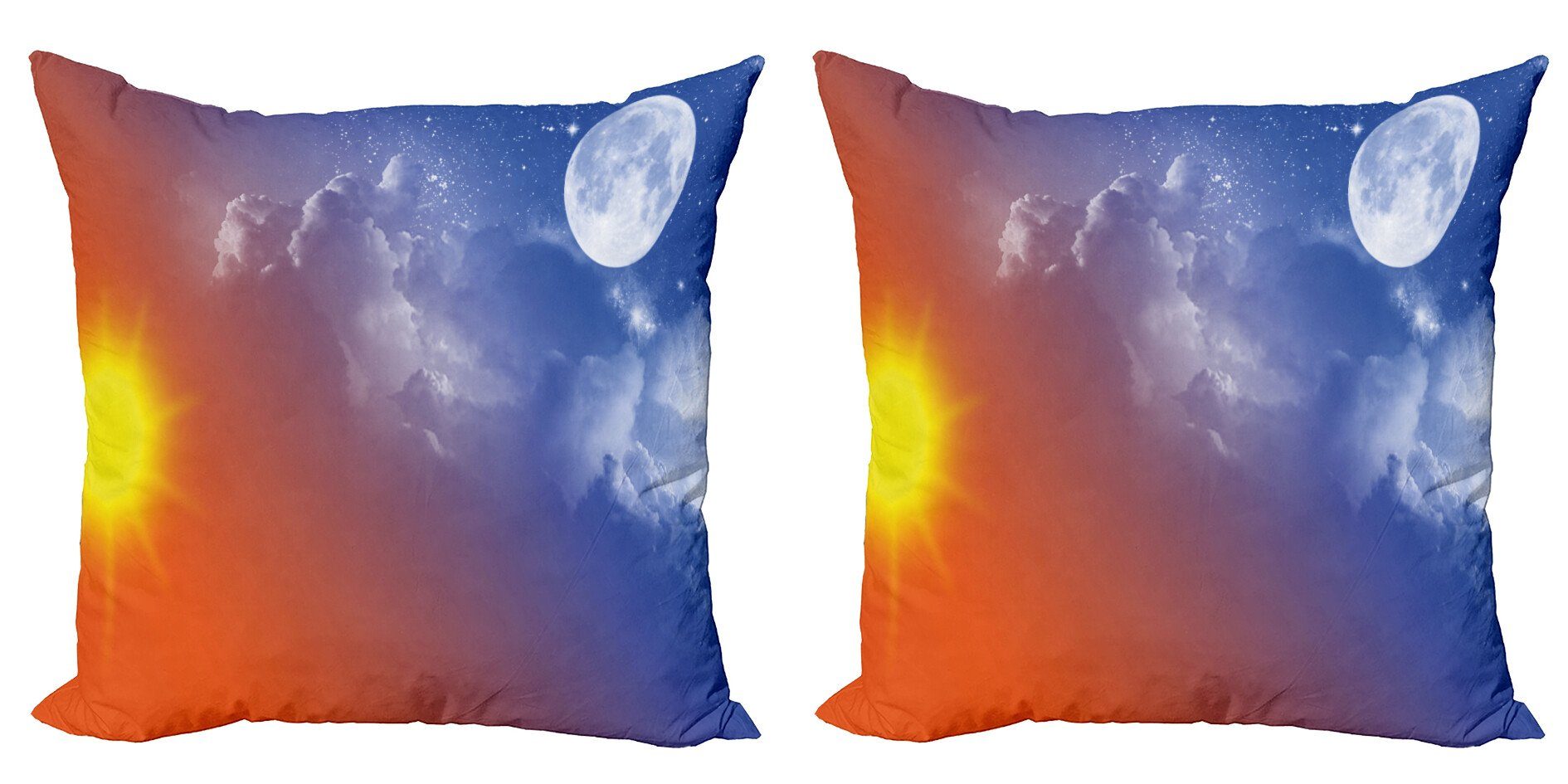 Kissenbezüge Modern Accent Doppelseitiger Digitaldruck, Abakuhaus (2 Stück), Wohnung Galaxy Sun Clouds