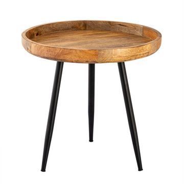 Casamia Beistelltisch Beistelltisch Holz rund ø 40 o. 50cm Couchtisch Wohnzimmer Tisch Vanco