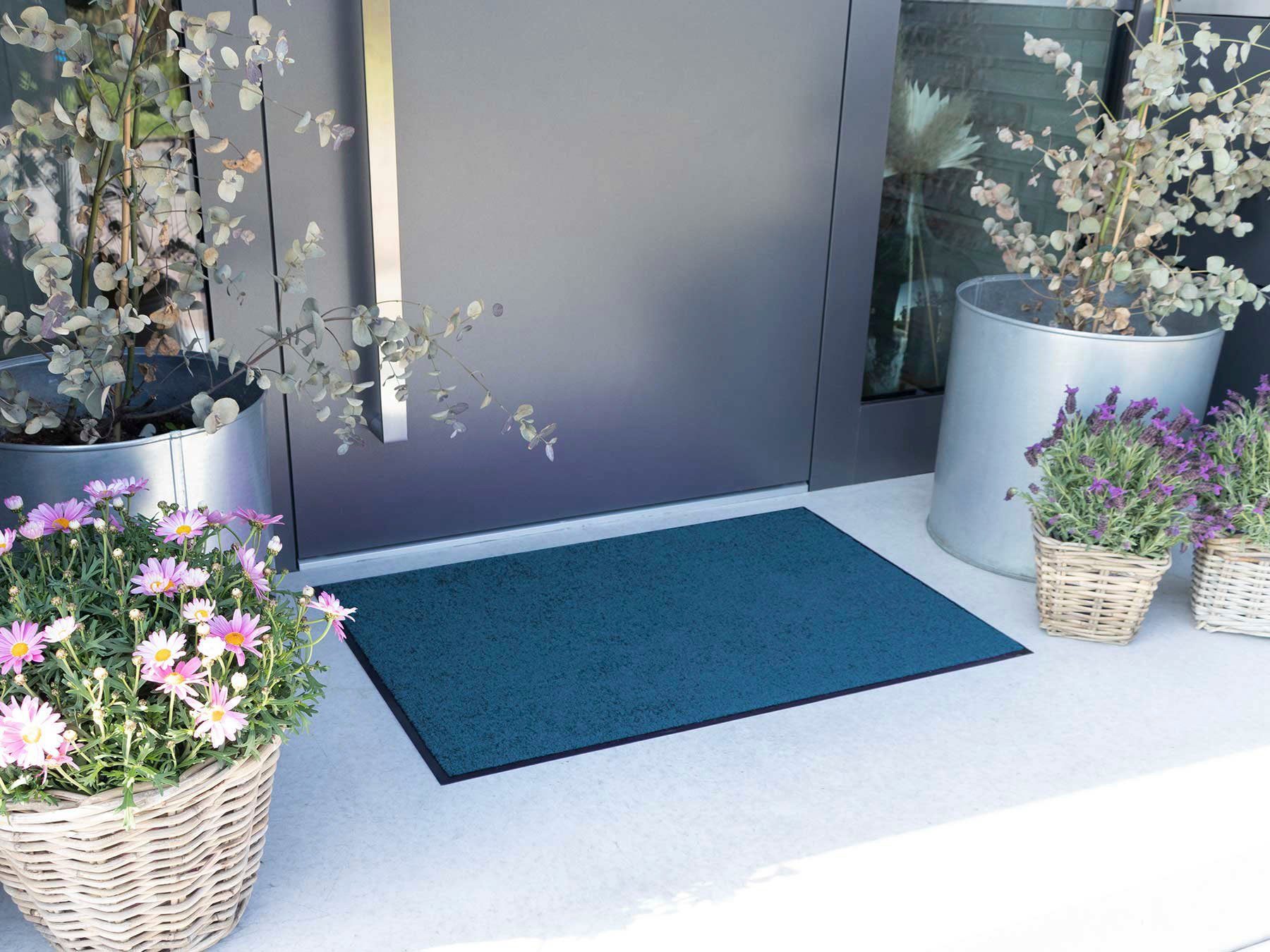 Fußmatte CLEAN, mm, blau waschbar Höhe: rechteckig, Textil, Schmutzfangmatte, Primaflor-Ideen 8,5 große Farbauswahl, in