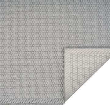 Outdoorteppich Stabiler In- und Outdoor-Teppich mit 3d-Effekt, grau, TeppichHome24, Rechteckig, Höhe: 5 mm