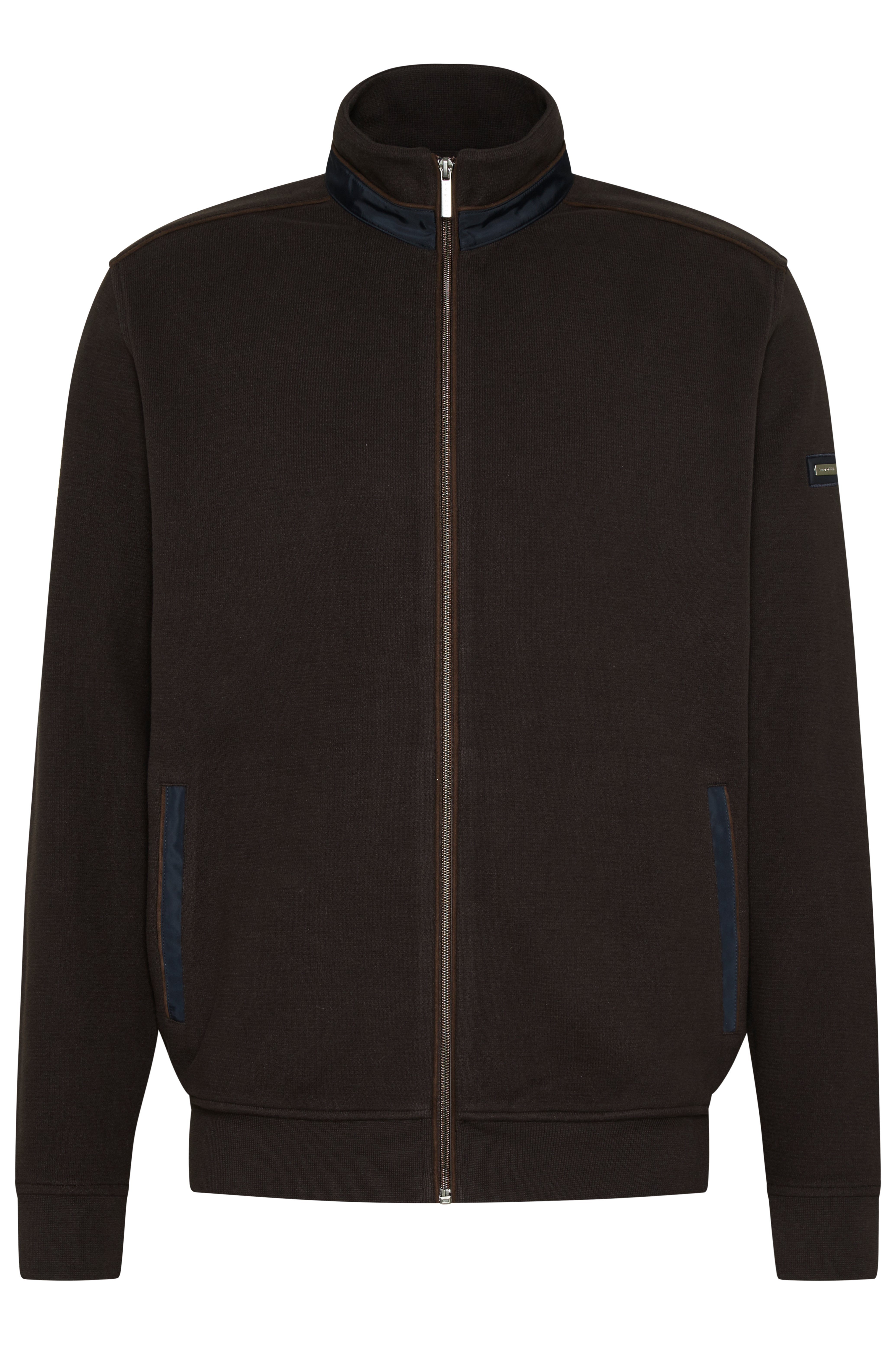 Sweater mit Micromadetails bugatti und braun Nylon-