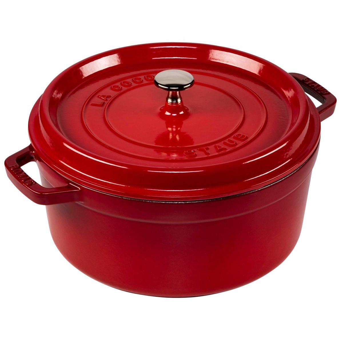 Staub Auflaufform La Cocotte 26cm rund, Kirsch-rot, Gusseisen, Gusseisen
