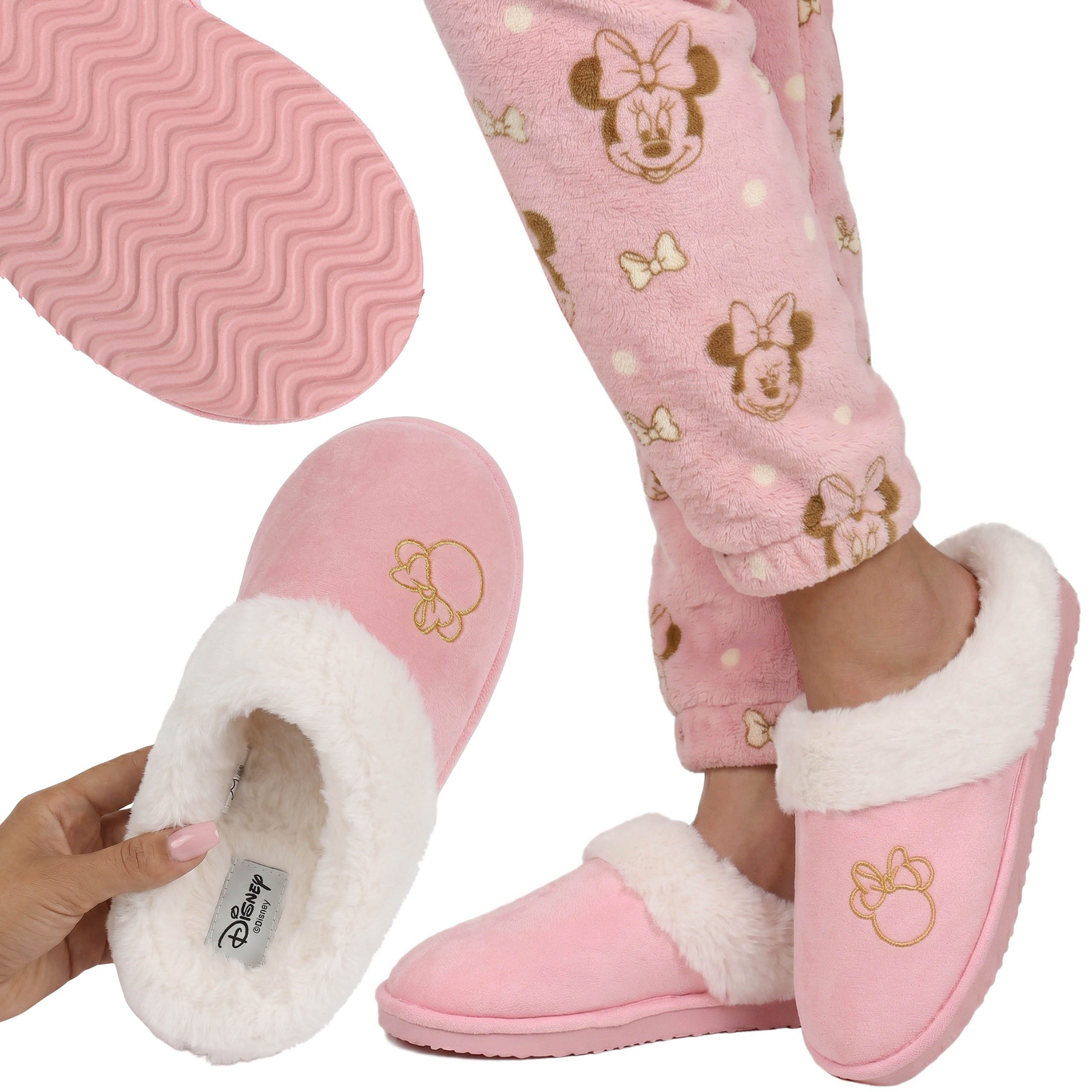 Disney DISNEY Minnie Mouse rutschfeste Damen-Hausschuhe Plüsch Hausschuhe