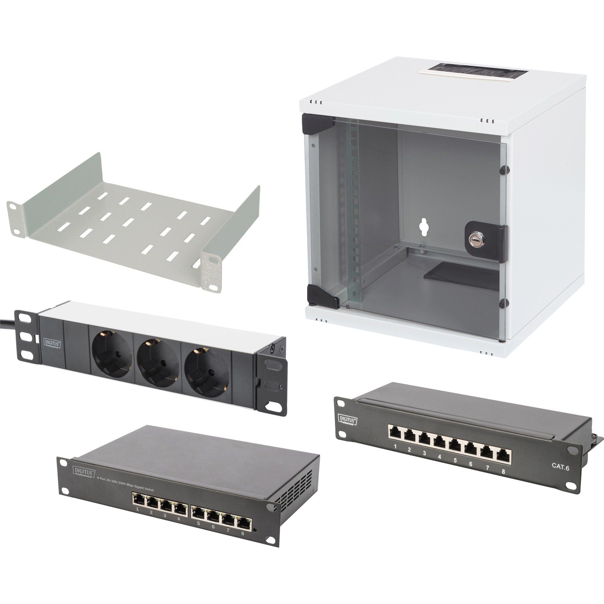 Serverschrank Digitus 25,4 cm (10) Set 1 6HE, IT-Schrank, (6