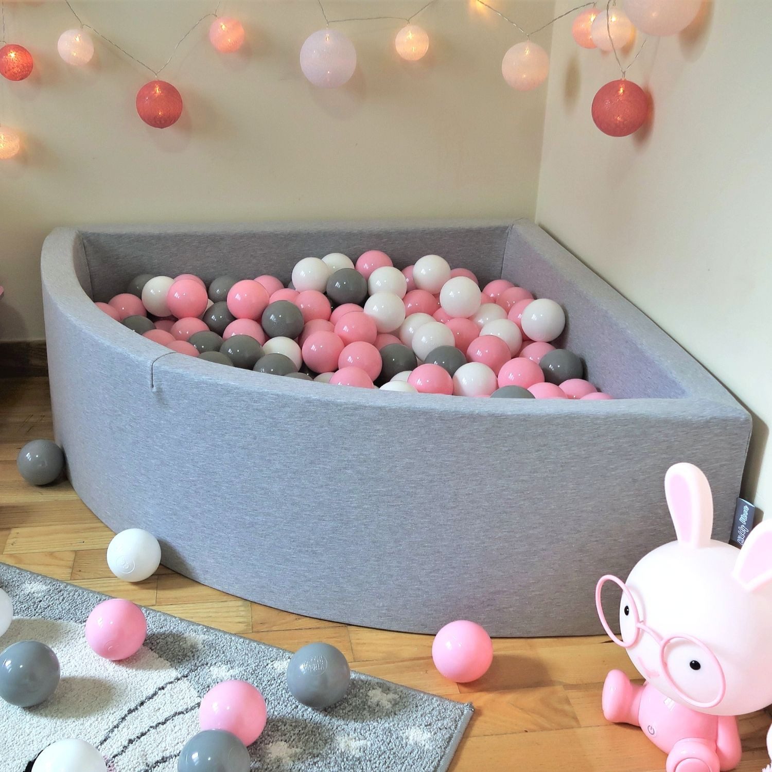 KiddyMoon Bällebad TR30D, (Bällepool mit bunten Bällen, 0-tlg., Bällebad Viertel mit Bälle), Made in Europe