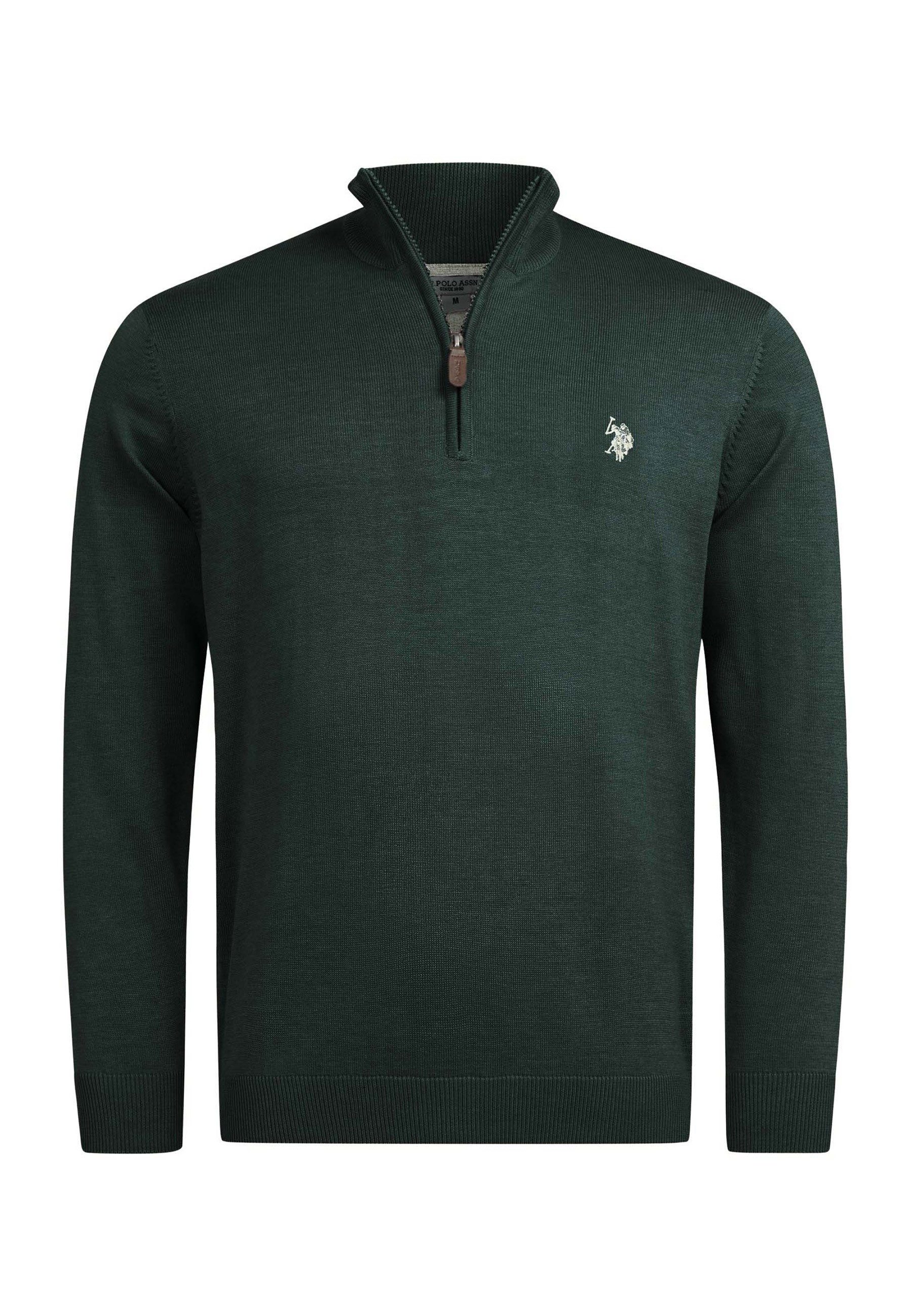 U.S. Polo Assn. Stehkragenpullover USKnooxx – Herren Half-Zip Strickpullover Baumwoll-Viskose-Mix, weiche Qualität und sportiver Look – Bild 5 von 5