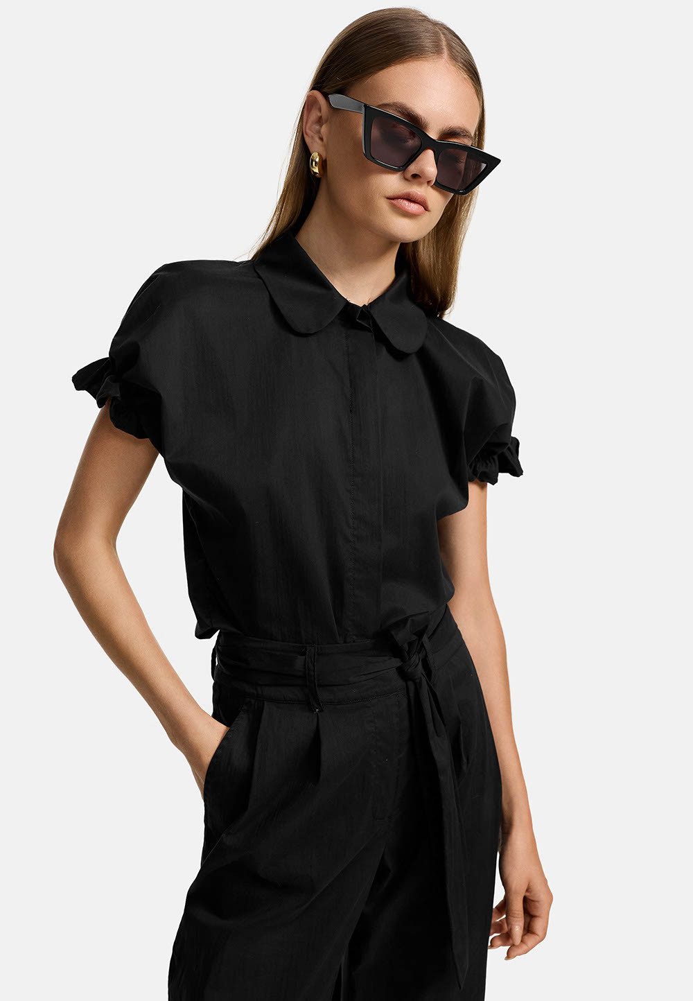 CATNOIR Kurzarmbluse Catnoir Bluse smoked Baumwollstretch - weiß 36 (1-tlg) günstig online kaufen