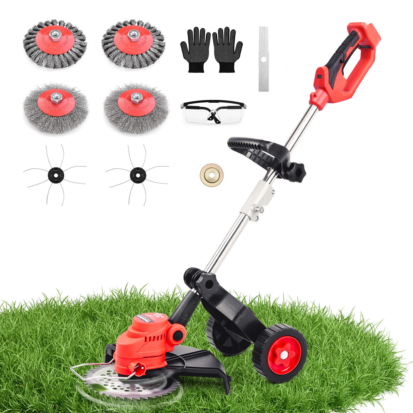 XERSEK Akku-Rasentrimmer 800W Kupfermotor Kompatibel mit günstig online kaufen