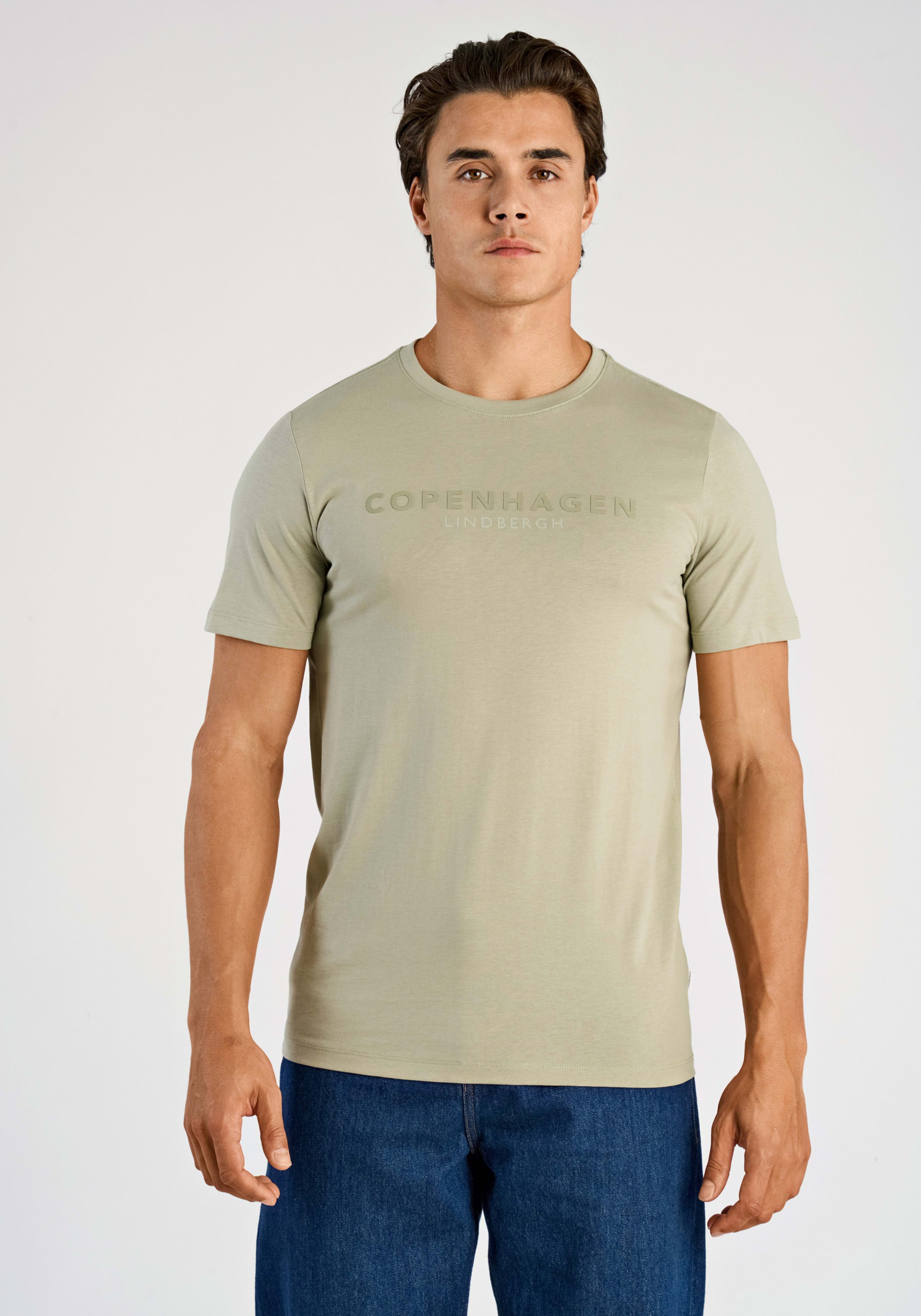 LINDBERGH T-Shirt mit Logo und Rundhalsausschnitt