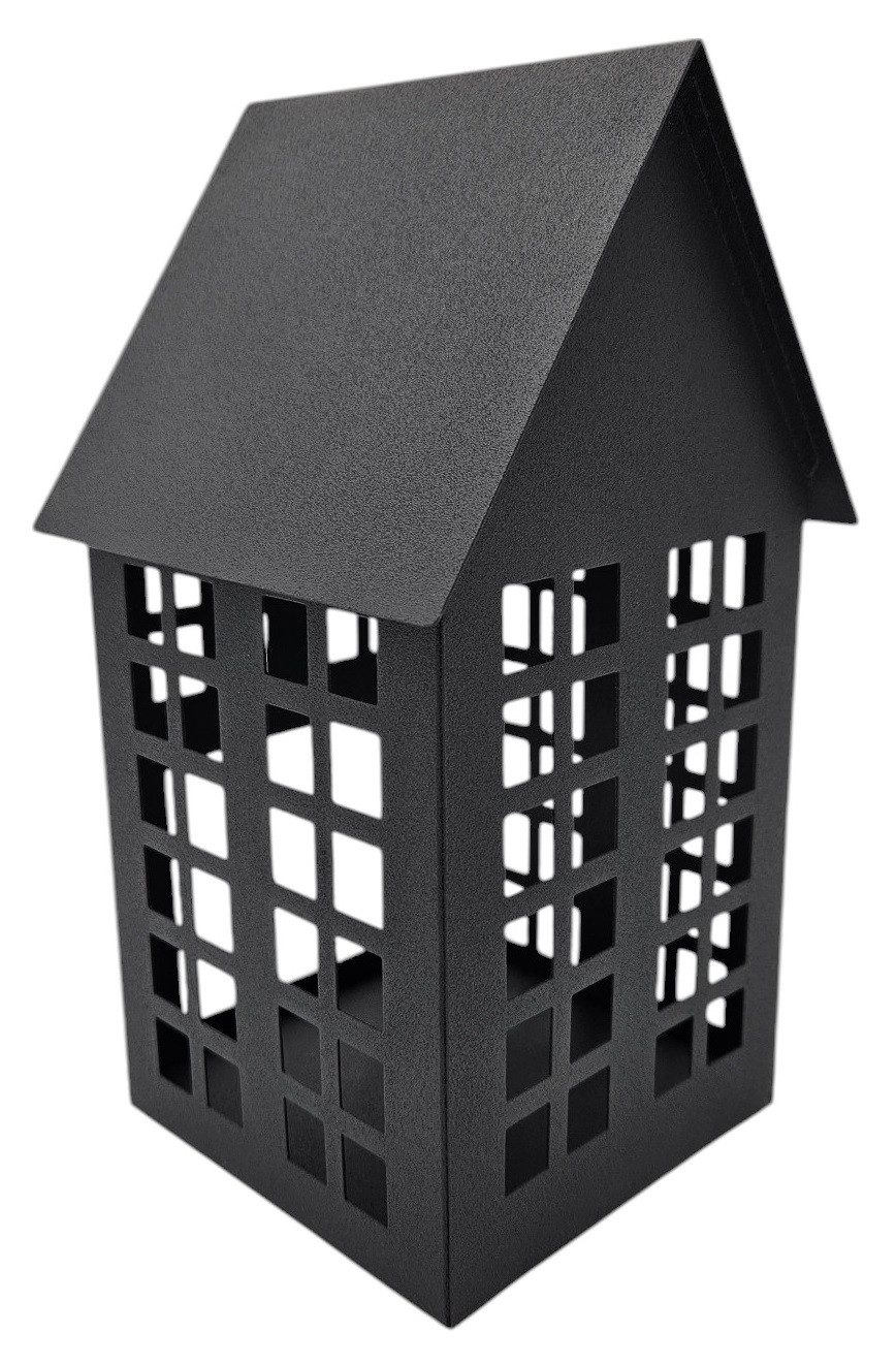 Meinposten Laterne Windlicht Metall Haus schwarz 2er Set Teelichthalter Laternenhaus (2-St., 2er Set)