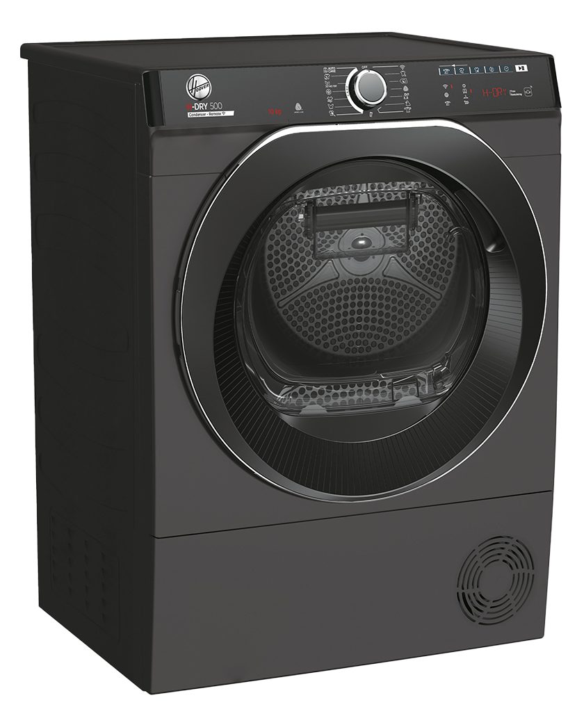 Hoover Kondenstrockner H-DRY500 Design schwarz NDP C10TCBERX-S, 10 kg, AquaVision, WiFi + Bluetooth, 5D-Digitaldisplay, 15 Programme