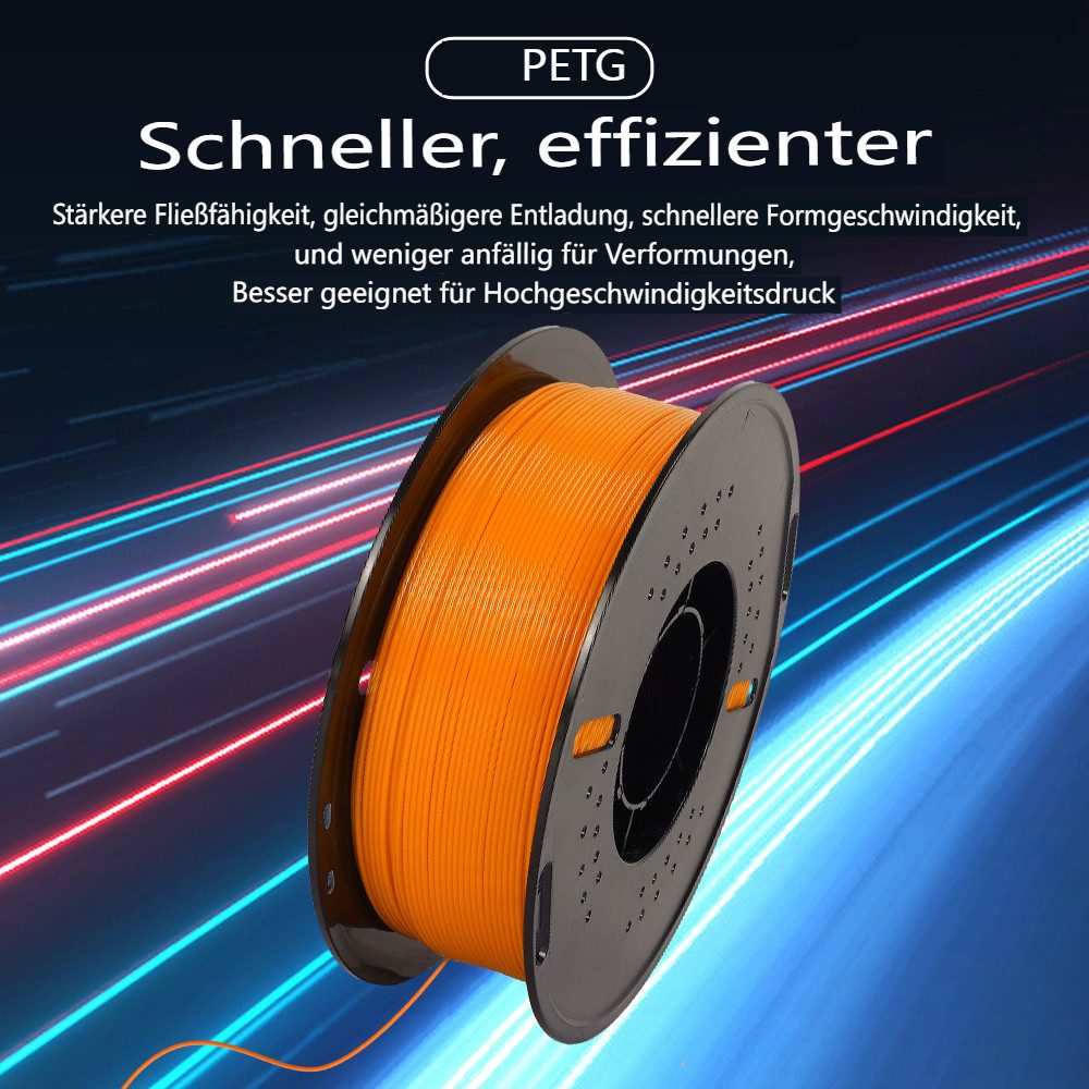 KINGROON Filament hohe Geschwindigkeit 3D Drucker PETG Filament 1,75mm, 5KG Set 5 Farben Hohe Maßgenauigkeit & Zähigkeit 3D-Druckmaterialien – Bild 2 von 5