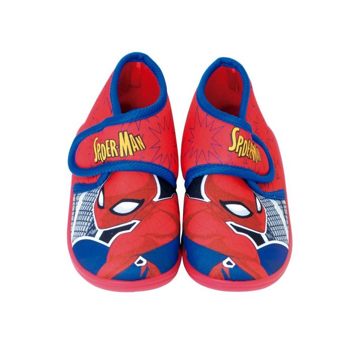 Spiderman Hausschuh Jungen Pantoffel mit Klettverschluss Gr. 22-27