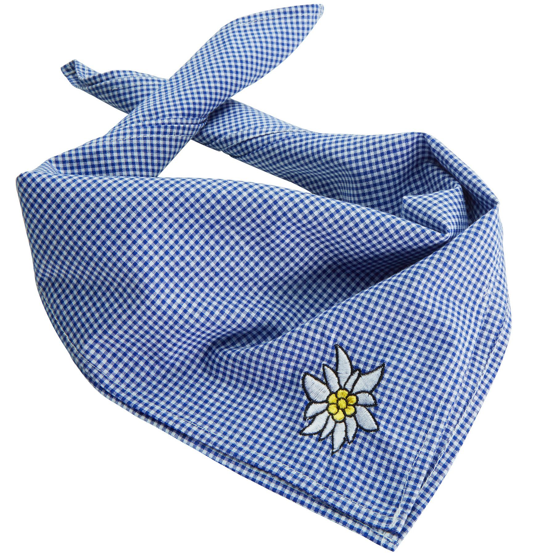 dressforfun Halstuch Bandana, Größe: 49 x 49 cm, modisches Trachten-Accessoire, gut, (Kopftuch, Konfektionsgröße 0 in blau/weiß), Als Hals-, Kopf- oder Armtuch nutzbar, Knot- und Falteigenschaften