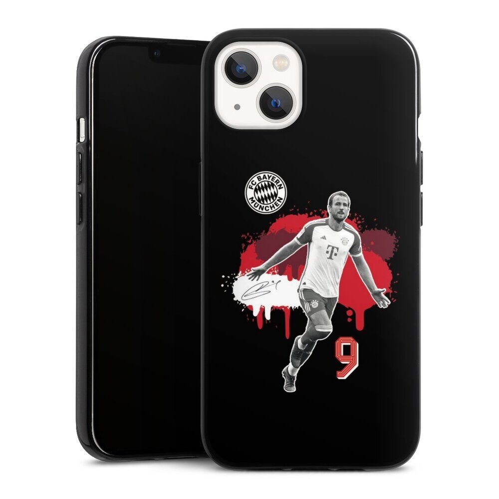 DeinDesign Handyhülle FC Bayern München Harry Kane Offizielles Lizenzprodukt Harry Kane 9, Apple iPhone 13 Silikon Hülle Bumper Case Handy Schutzhülle