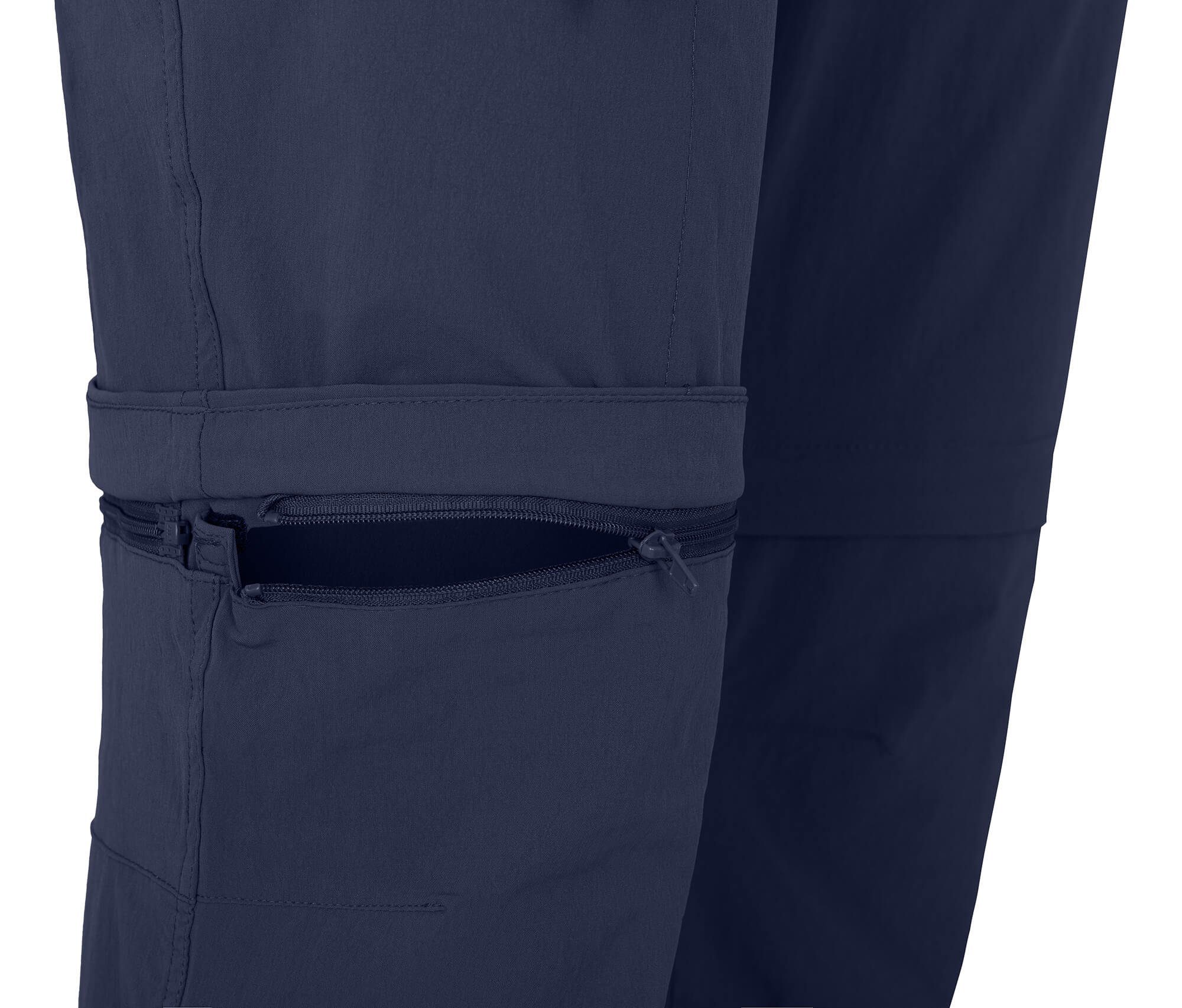 Bergson Zip-off-Hose BAKER Zipp-Off vielseitig, (slim) blau peacoat pflegeleicht, Herren Normalgrößen, Wanderhose
