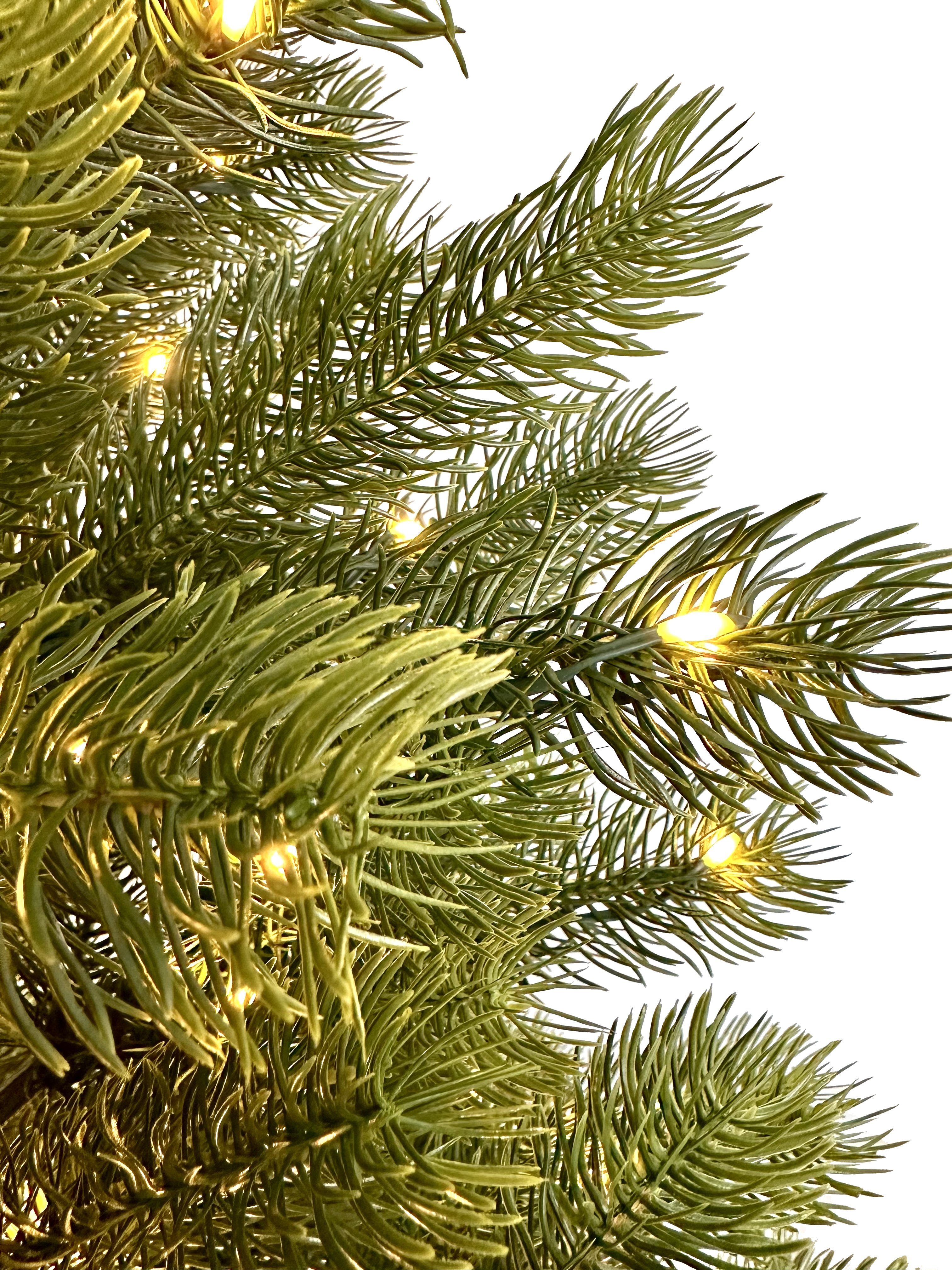 BoomDing Künstlicher Weihnachtsbaum mit Beleuchtung und 100 % Nadeln 