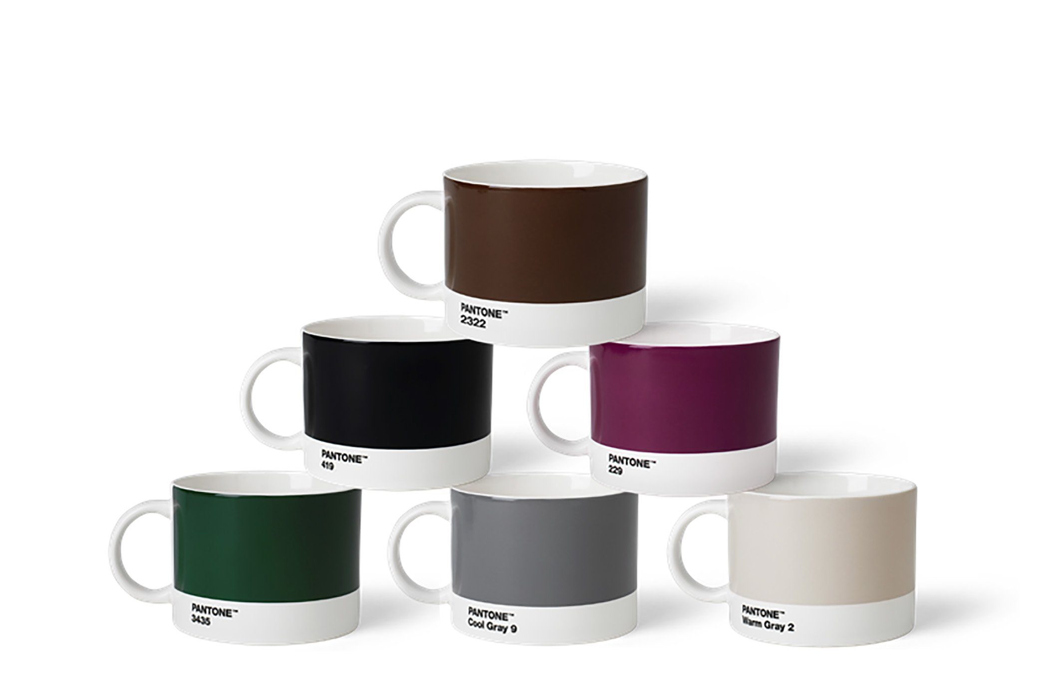 PANTONE Becher, Porzellan Teebecher, 475 ml, 6er-Set
