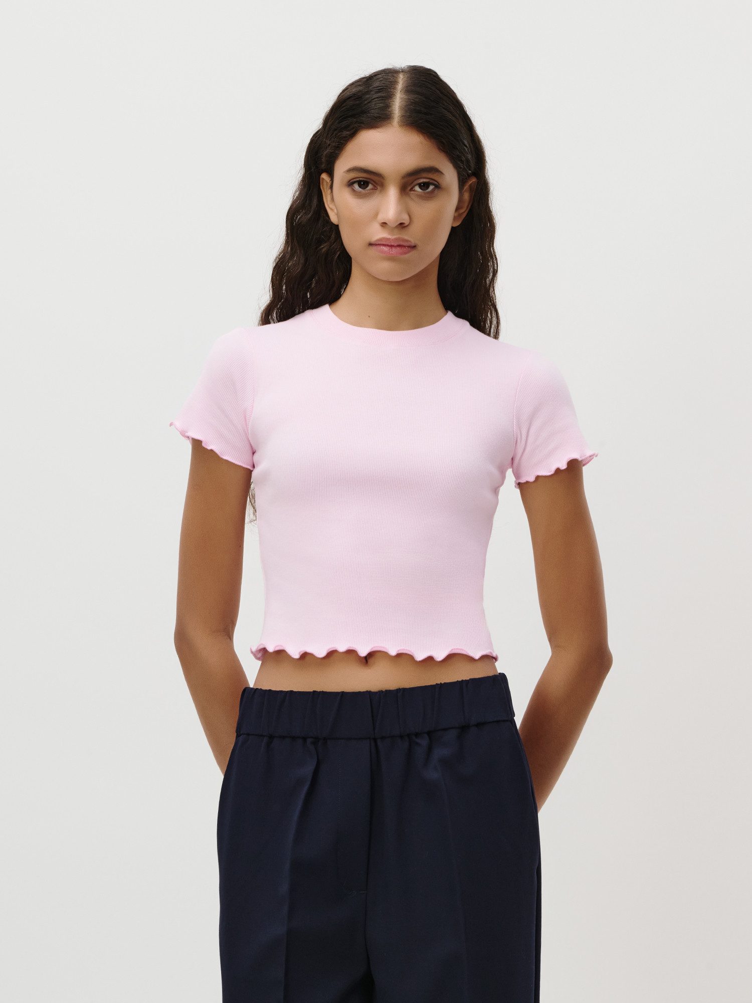 LeGer T-Shirt Teresa, LeGer by Lena Gercke mit Rippstruktur, kurze Form, sl günstig online kaufen