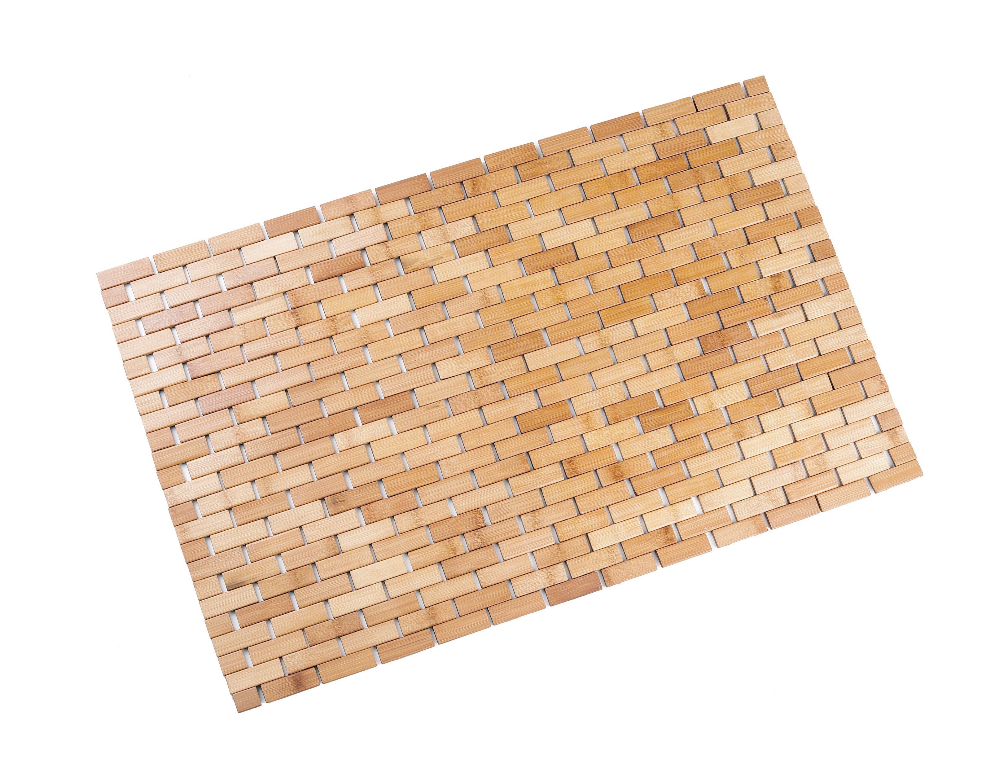 Duschmatte Bambus Duschmatte natur - 80 x 50 cm - Badematte Spetebo, Höhe 100.00 mm, Echtholz, rutschfest, Bambus Holz, rechteckig, Duschmatte, rutschfeste Unterseite