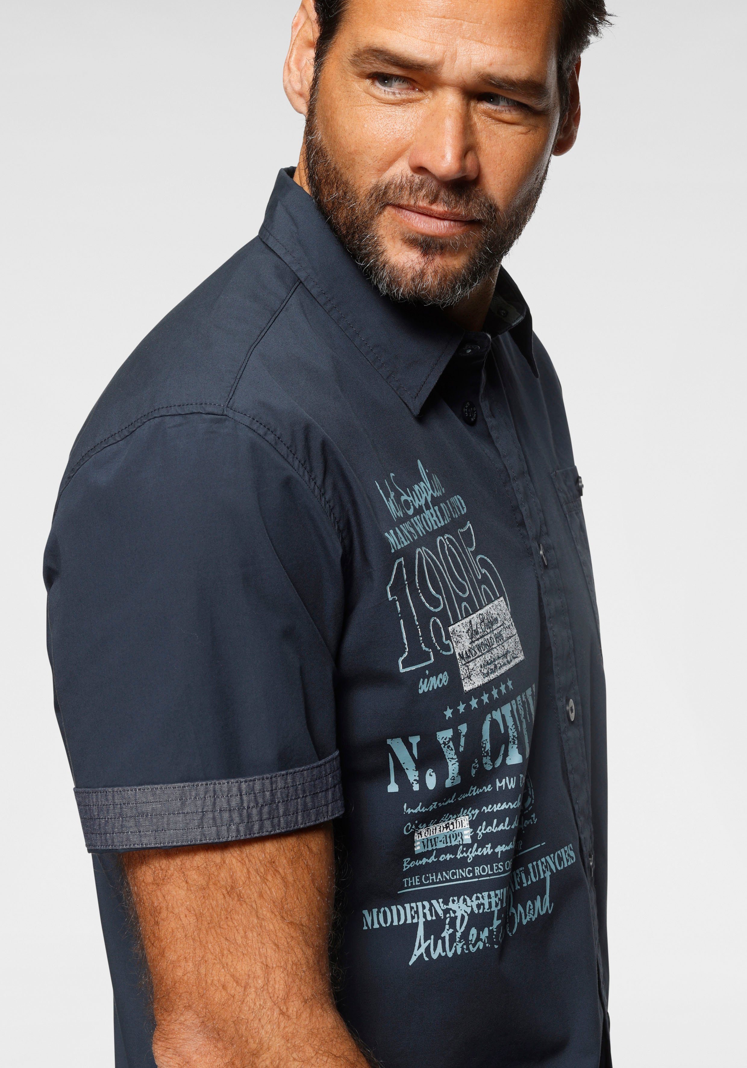Man's World Kurzarmhemd mit Print