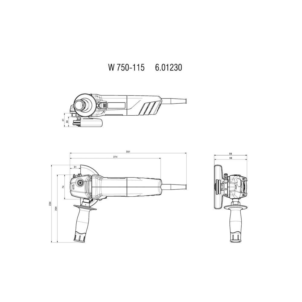 115 750-115, 750 metabo Winkelschleifer Winkelschleifer Ø W Watt mm