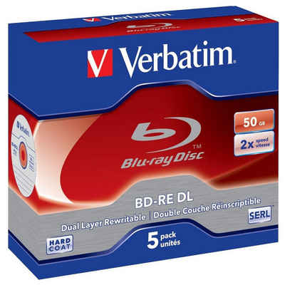 Verbatim DVD-Rohling Blu-Ray BD-RE DL 2x 50GB 5er JewelCase