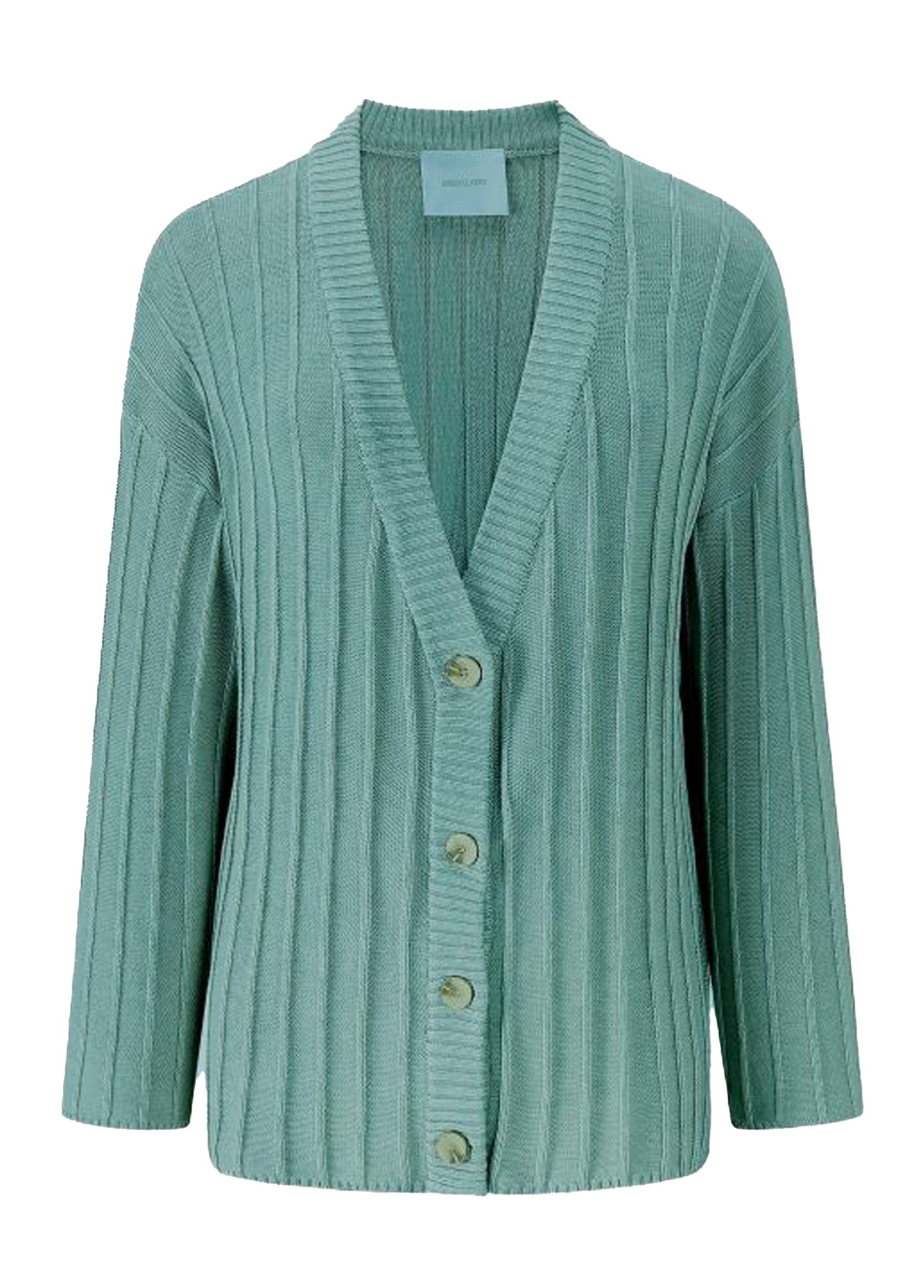 SASSYCLASSY Cardigan Lässiger fließender Cardigan mit Rippenstruktur Oversi günstig online kaufen