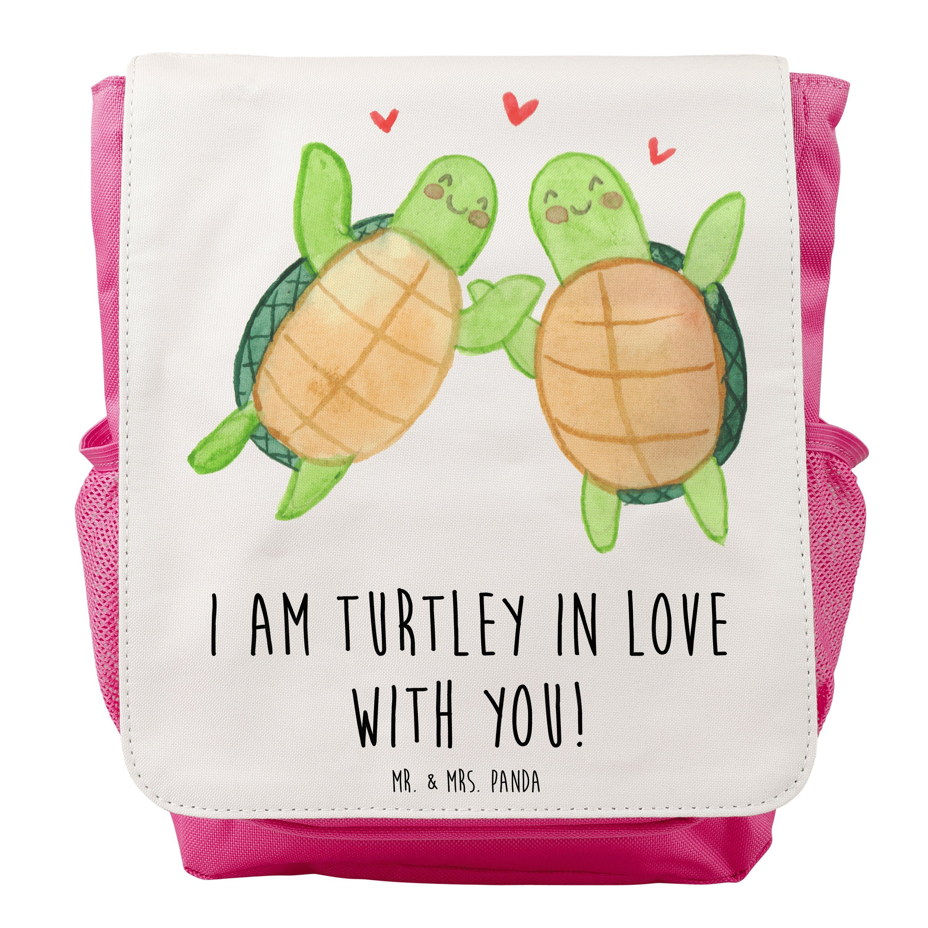 Mr. & Mrs. Panda Kinderrucksack Schildkröten Paar - Weiß - Geschenk, für Männer, Rucksack, Jahrestag