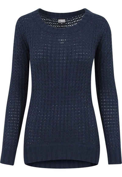 URBAN CLASSICS Rundhalspullover Urban Classics Damen Ladies Long Wideneck Sweater (1-tlg)