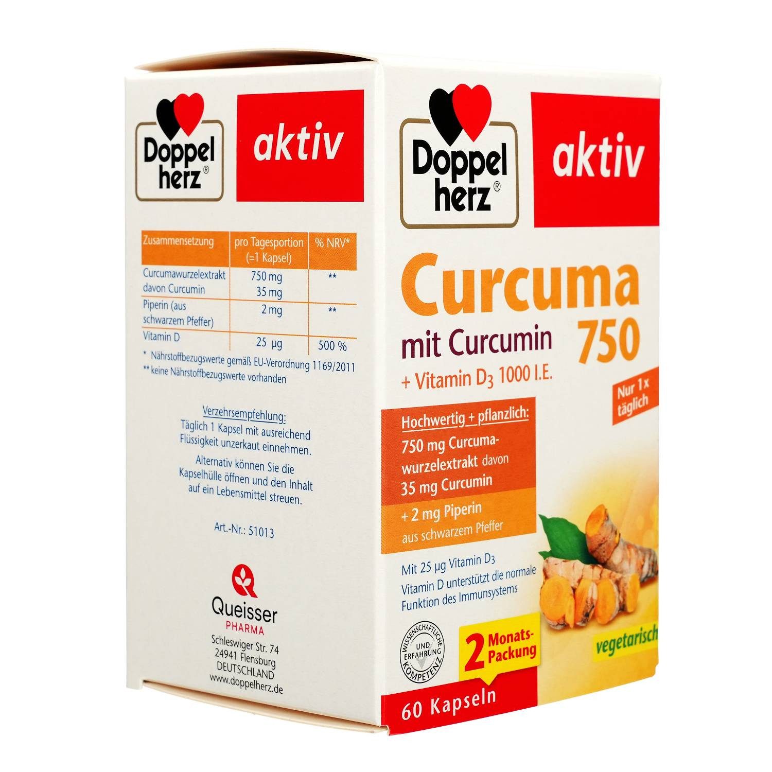Doppelherz DOPPELHERZ Curcuma 750 Kapseln, 60 Stück Kapseln, 60,00 St.