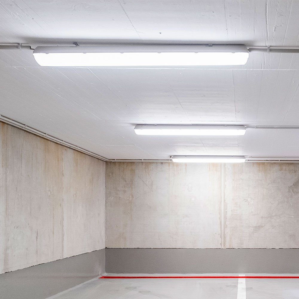 V-TAC LED Deckenleuchte, LED-Leuchtmittel fest verbaut, Tageslichtweiß, LED Wannenleuchte Feuchtraumlampe 6500K Kellerlampe L150 cm 3er Set