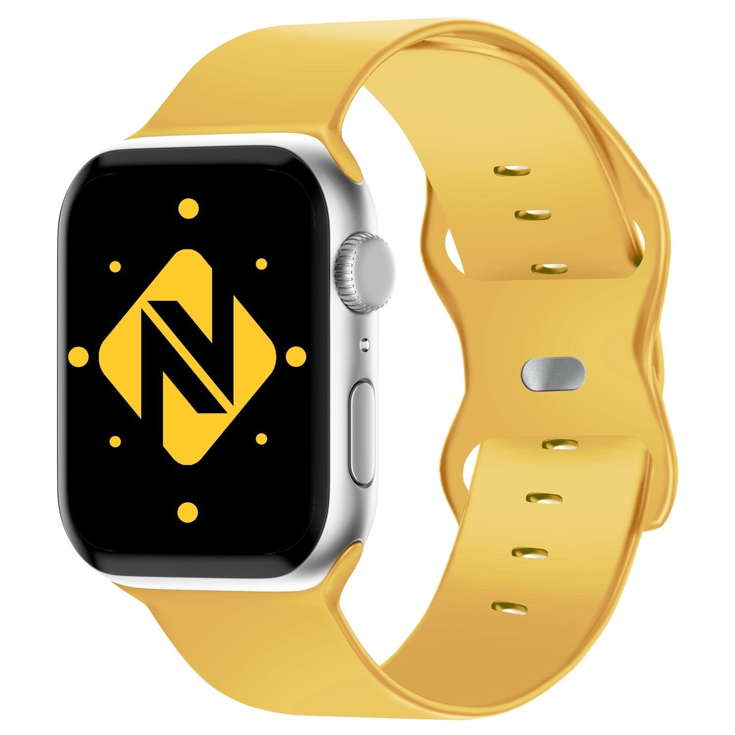 Nalia Smartwatch-Armband Apple Watch 42mm/44mm/45mm/49mm, Silikon  Ersatzband / für Sport & Fitness Uhr / Atmungsaktiv / Outdoor