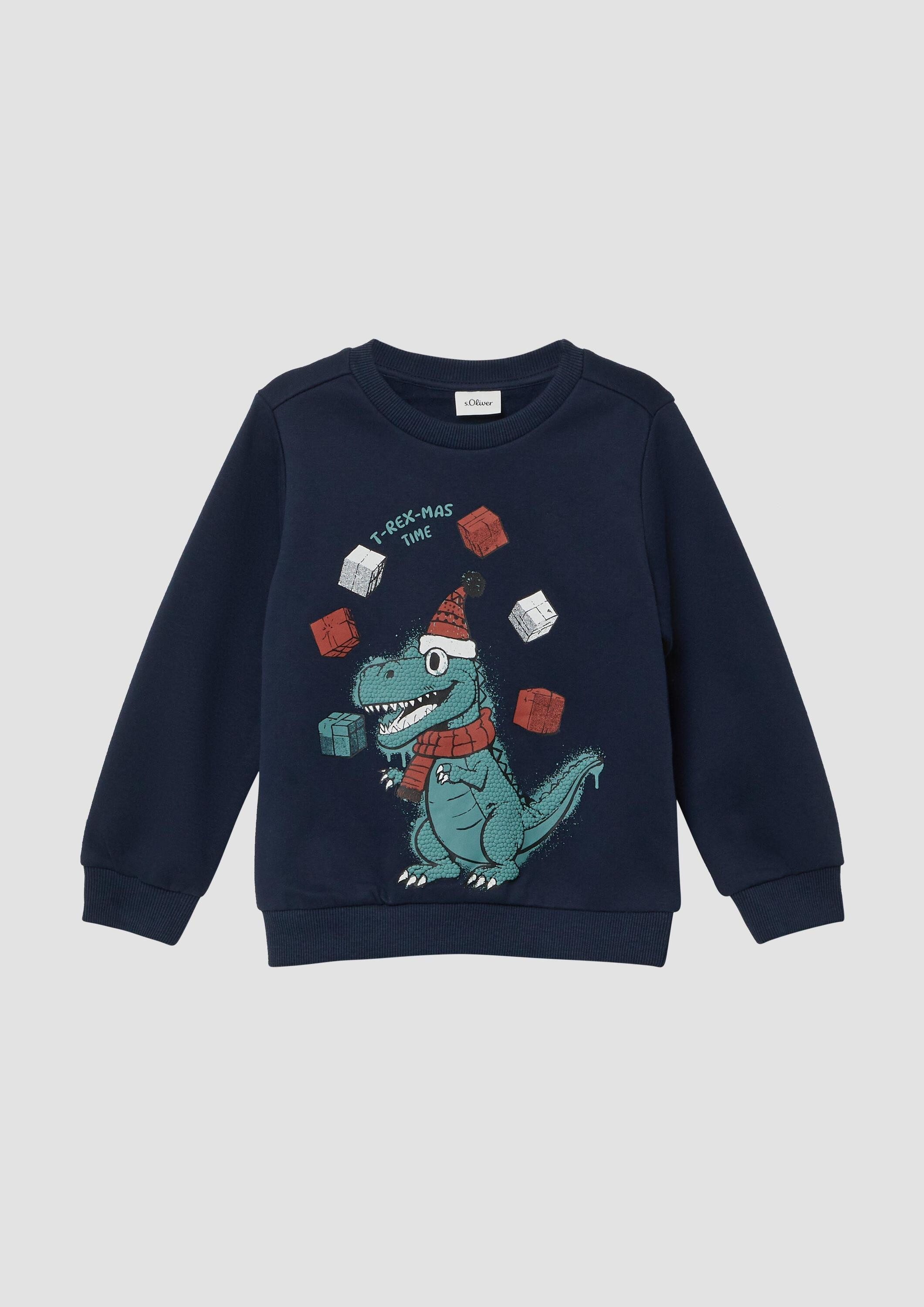 s.Oliver Sweatshirt Sweatshirt Kuscheliges Sweatshirt mit X-Mas-Frontprint günstig online kaufen