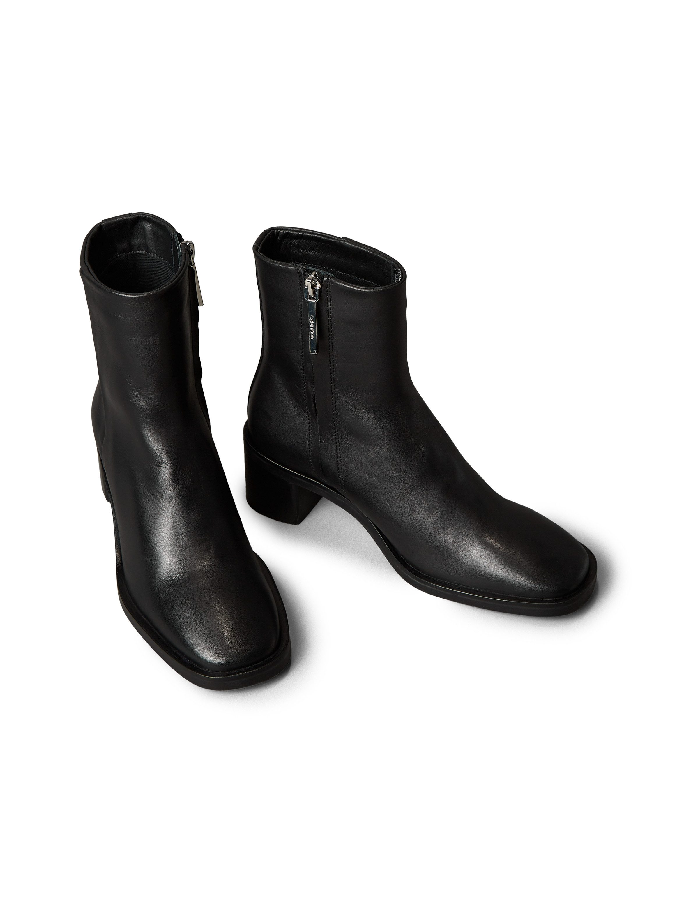 Calvin Klein BLOCK HEEL ZIP BOOT LTH Stiefelette Boots, Blockabsatz, in modischer Karree-Form