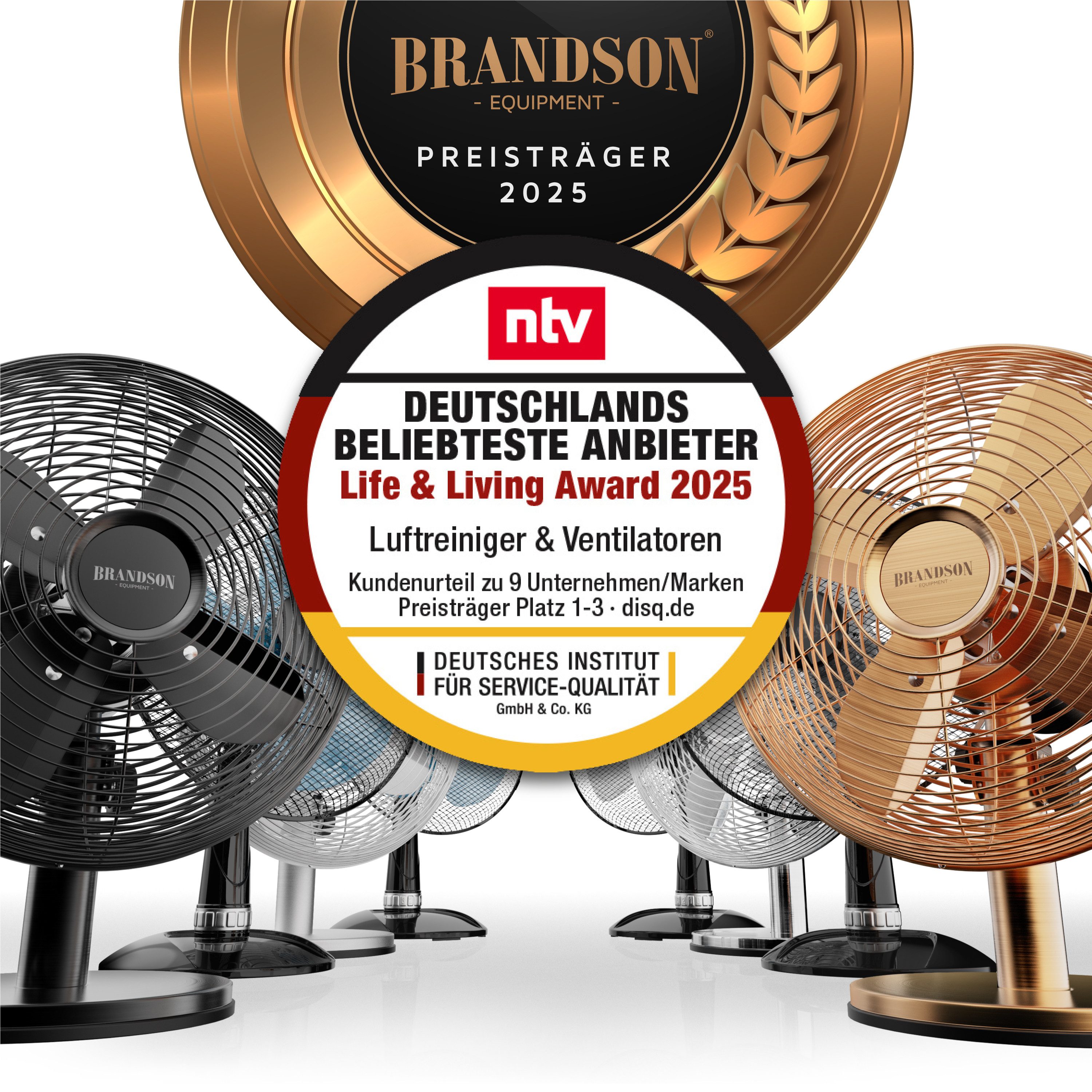 Brandson Tischventilator Retro Design, Oszillation, Neigungswinkel günstig online kaufen