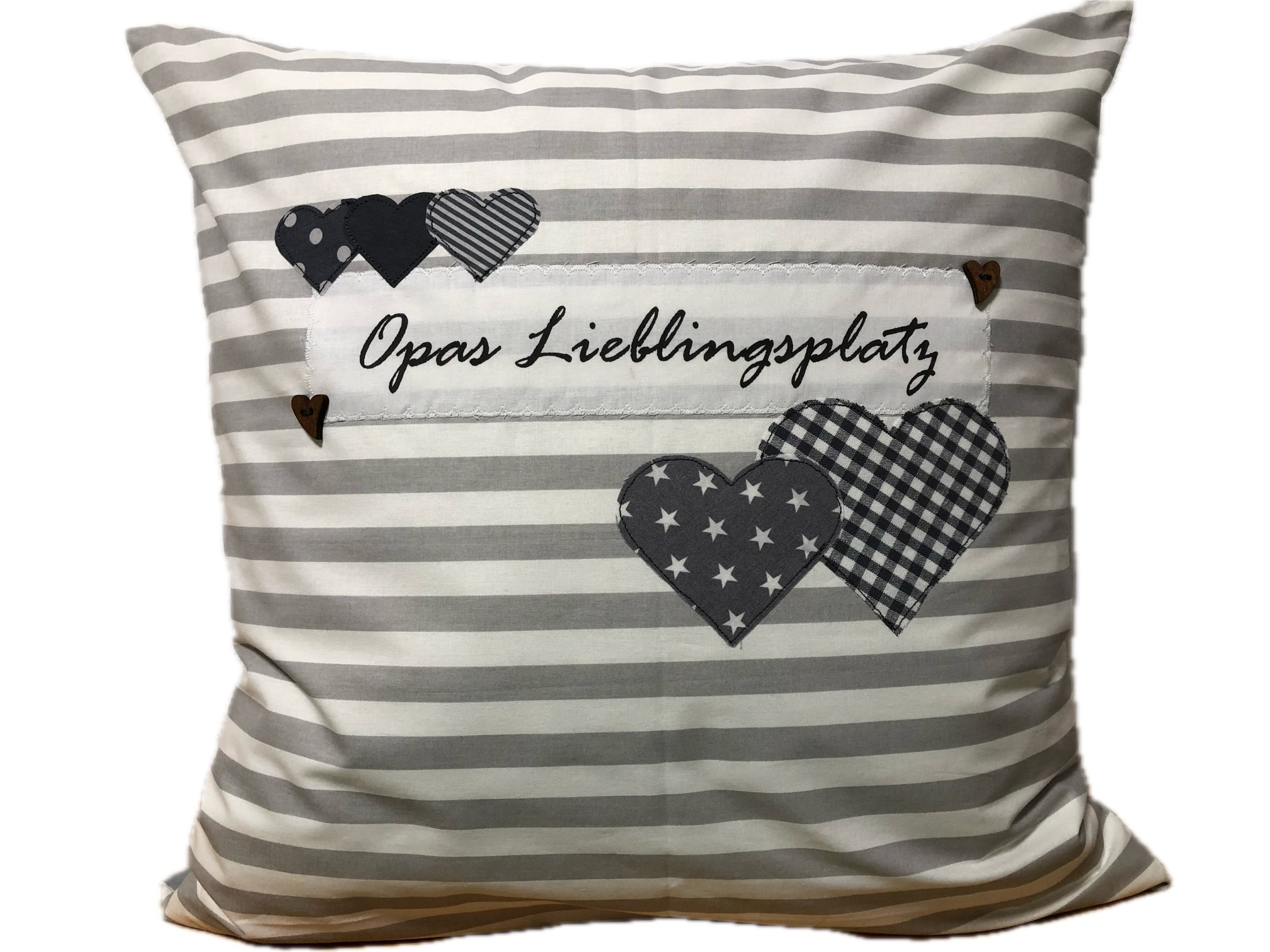 Ammerkind Dekokissen Landhausstil Kissenhülle *Opas Lieblingsplatz* günstig online kaufen