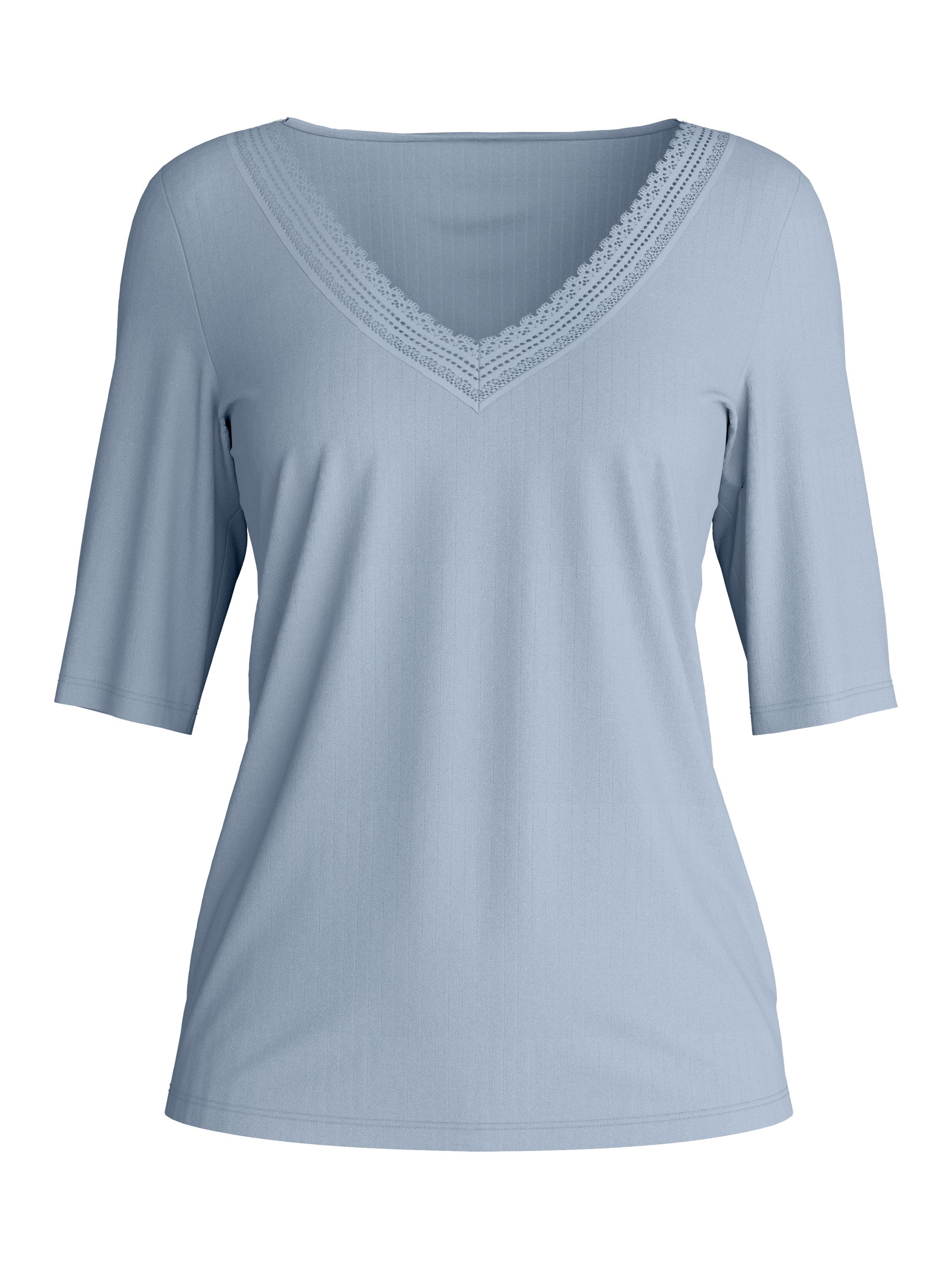 CALIDA Kurzarmshirt Etude Ajours Damen (1-tlg) weiche Modalqualität, leicht, atmungsaktiv, V-Ausschnitt