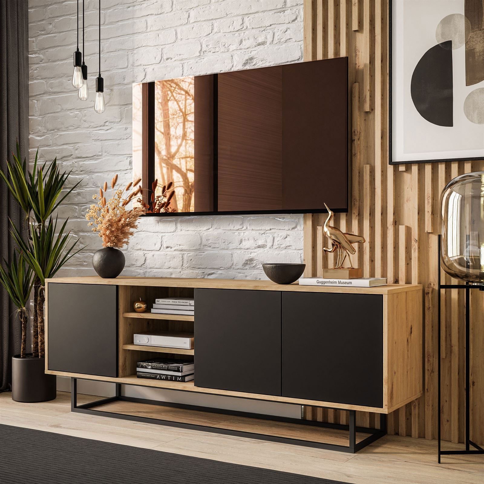 ALLHOUSE24 Lowboard MANDY Artisan Eiche - Wand & Standmontage, Fernsehtisch günstig online kaufen