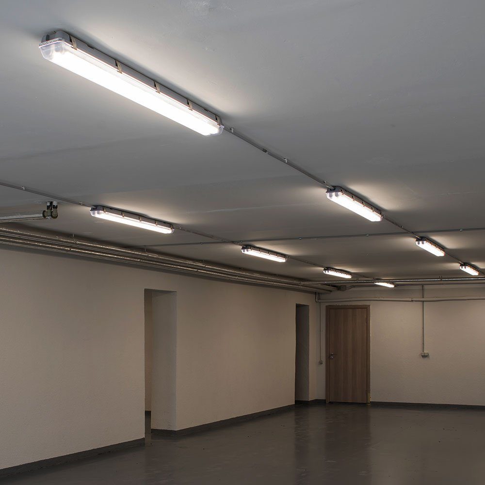 etc-shop Deckenleuchte, LED-Leuchtmittel fest Keller-Lampe Nassraum 60CM LED verbaut, 6x Tageslichtweiß, Kaltweiß, Wannenleuchte Decken-Beleuchtung