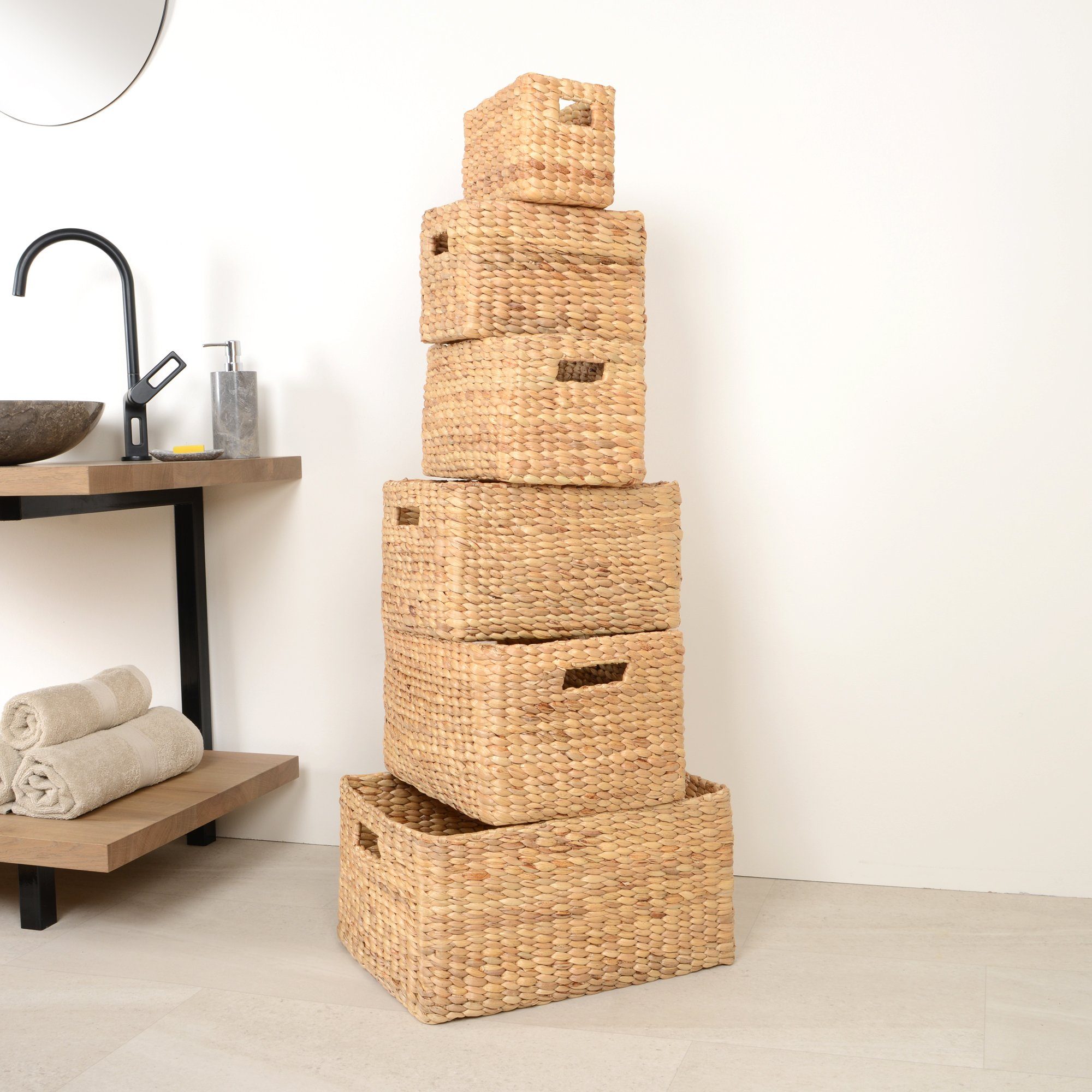 wohnfreuden Aufbewahrungskorb Korb Masha aus Wasserhyazinthe verschiedene G günstig online kaufen