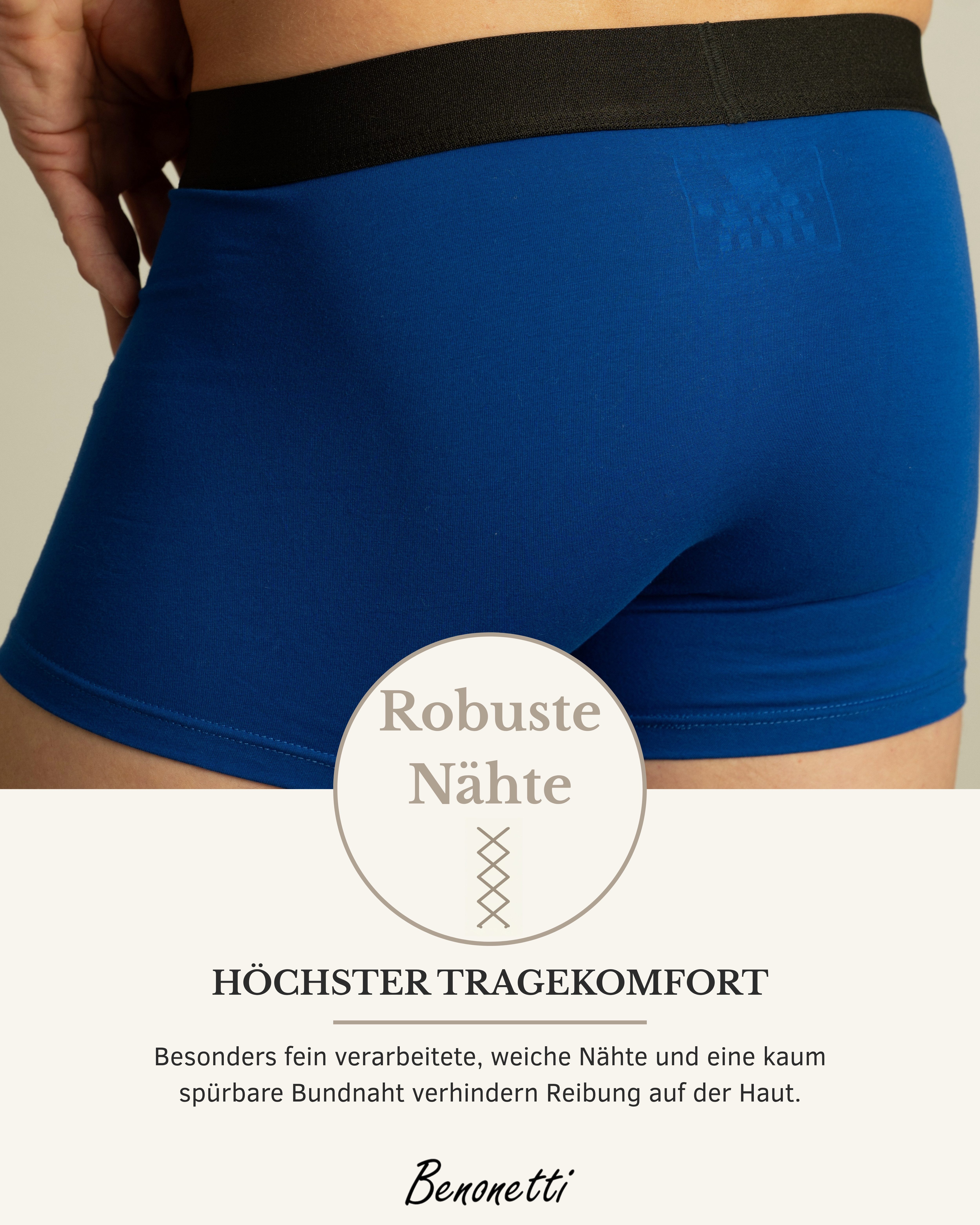 Benonetti Boxershorts 6er Pack aus Baumwolle mit hoher Tragekomfort Mit Komfortbund und Logo, ohne kratzenden Zettel – Bild 5 von 5